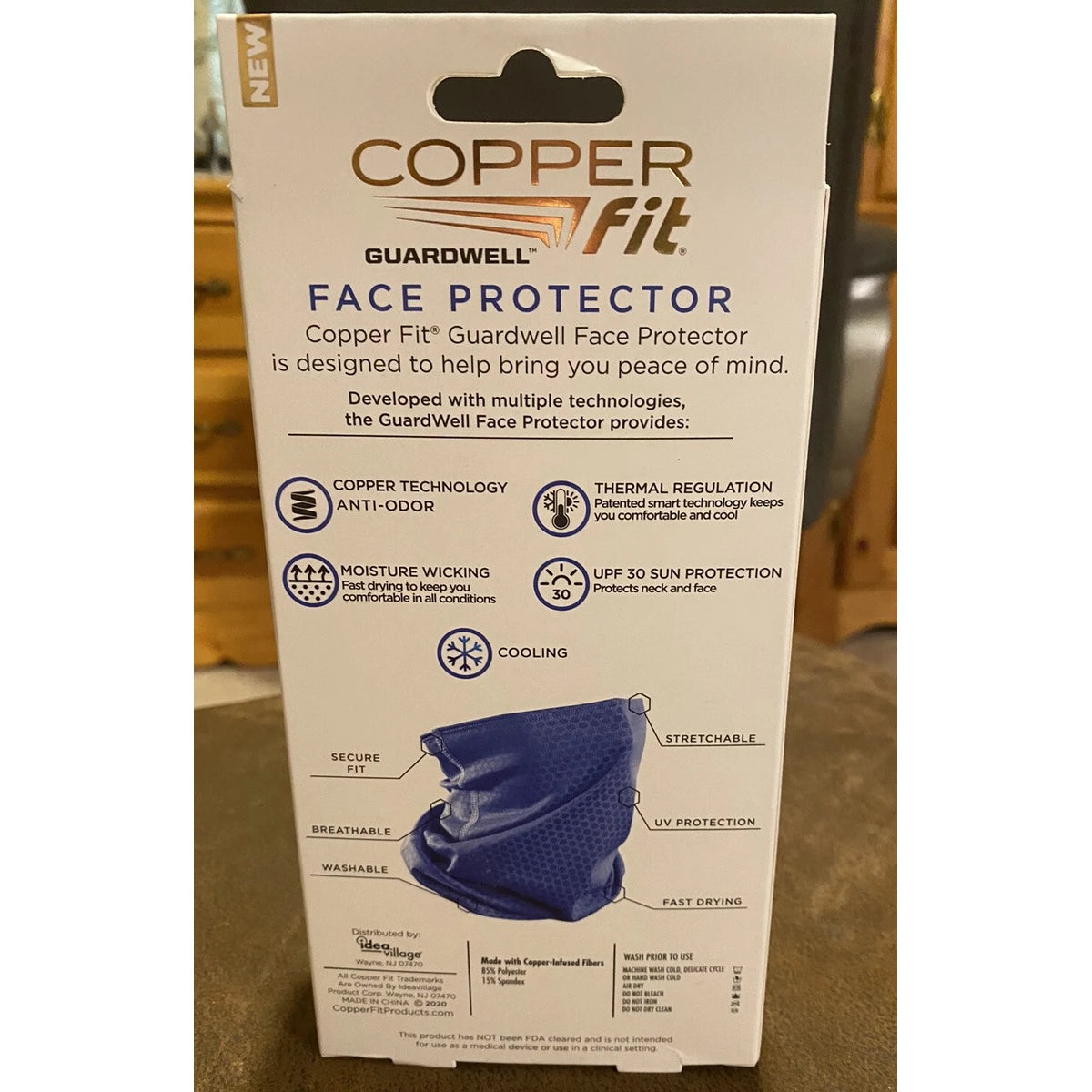 Copper Fit Big Guardwell Face Cover and Neck Gaiter Blue Youth (Pack of 12)