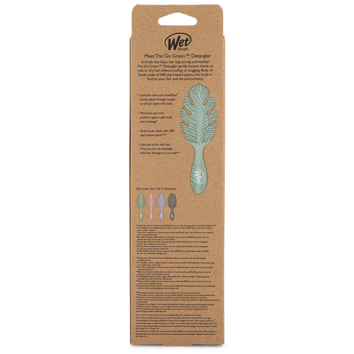Wet Brush Go Green Hair Detangler Brush Green 4.16Oz (Pack of 24)