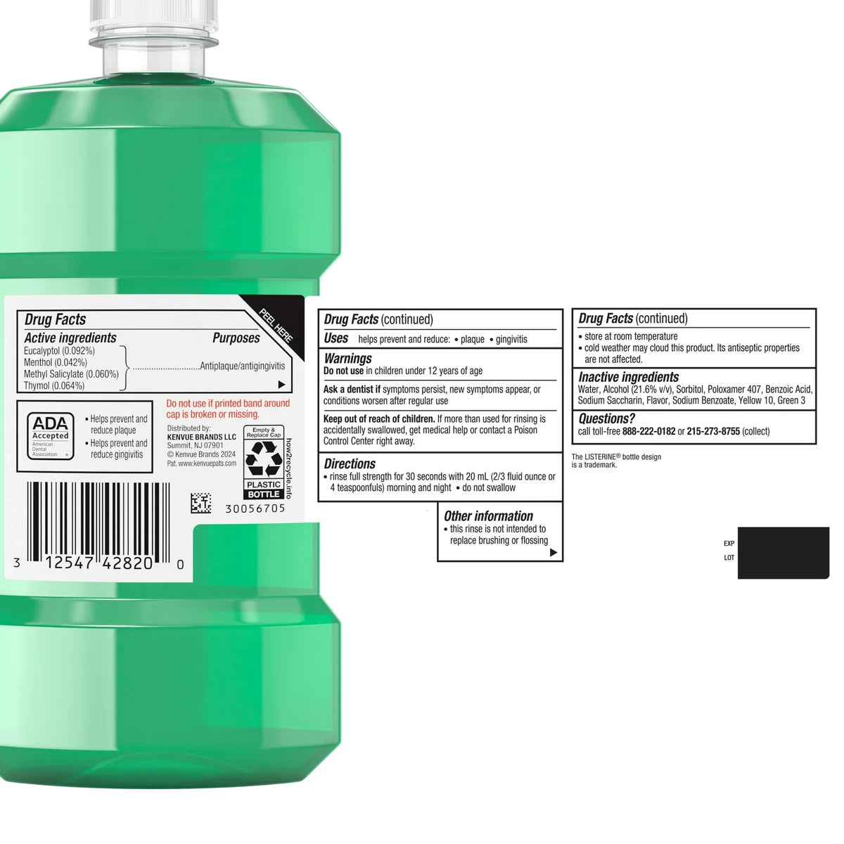 Listerine Fresh Burst Antiseptic Mouth Wash 8.5Oz (Pack of 6)