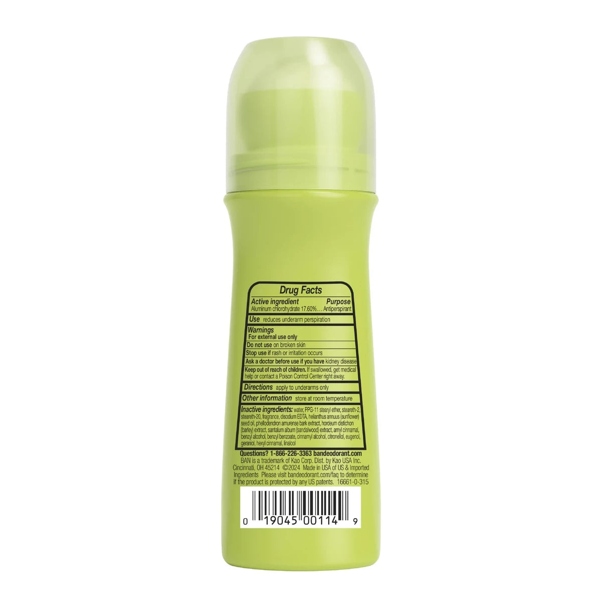 Ban Antiperspirant and Deodorant Original Roll On Regular 3.5Oz (Pack of 12)