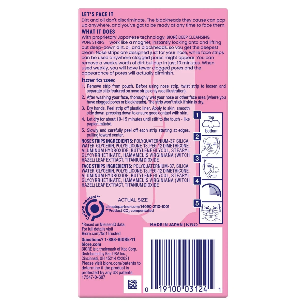 Biore Deep Cleansing Pore Strips For Face And Nose Combo Pack 14Ea 0.8Oz (Pack Of 12)