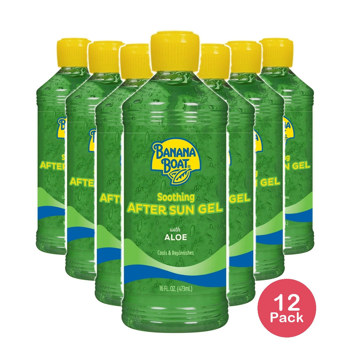 Banana Boat Aloe Vera Sun Burn Relief Gel, 16Oz (Pack of 12)
