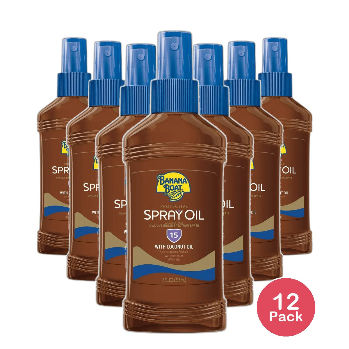 Banana Boat Protective Spray Oil SPF 15 8Oz (Pack of 12)