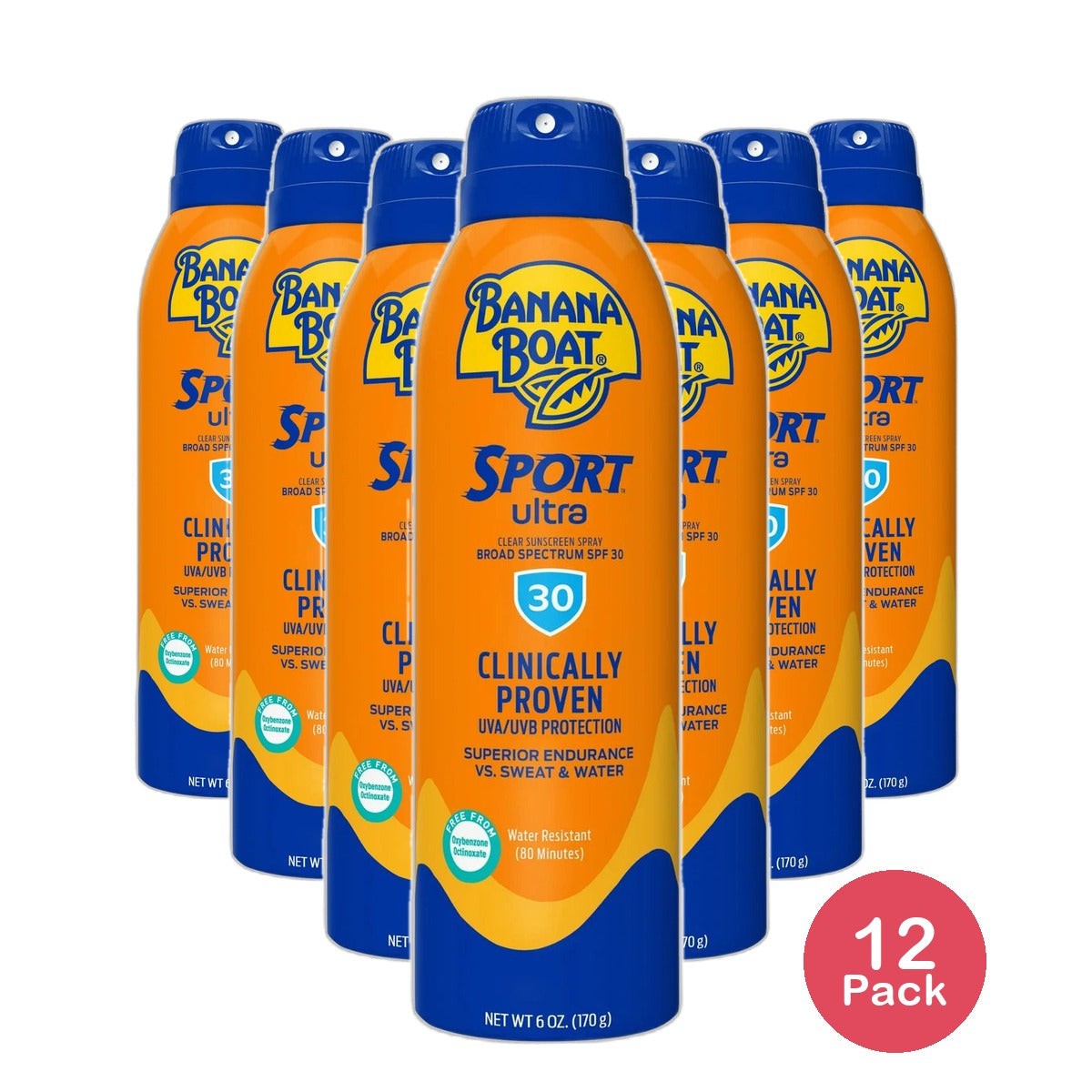 Banana Boat Ultra Mist Sport Performance Continuous Spray Sunscreen Spf 306Oz (Pack of 12)