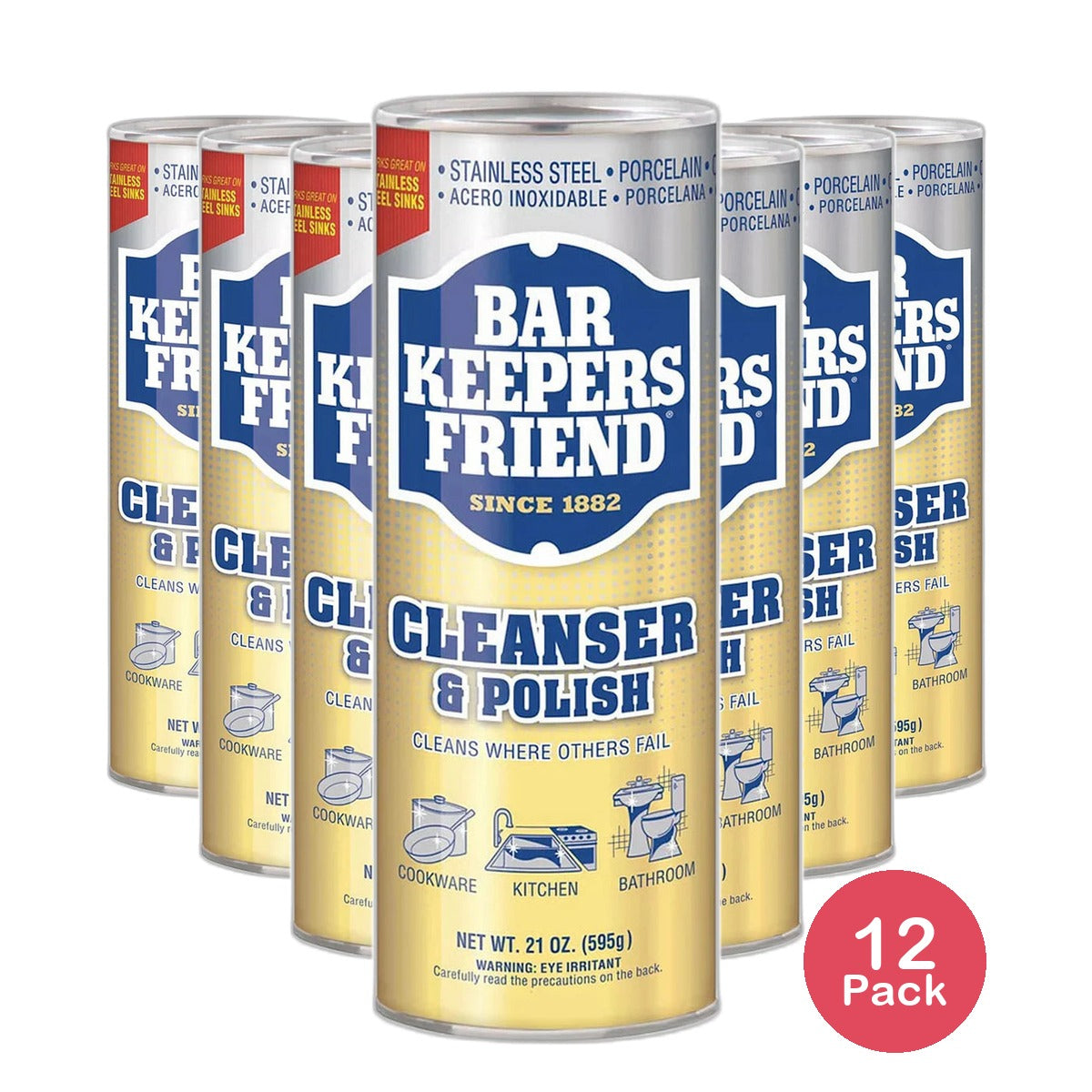 Bar Keepers Friend Multipurpose Household Cleanser And Polish 21Oz (Pack of 12)