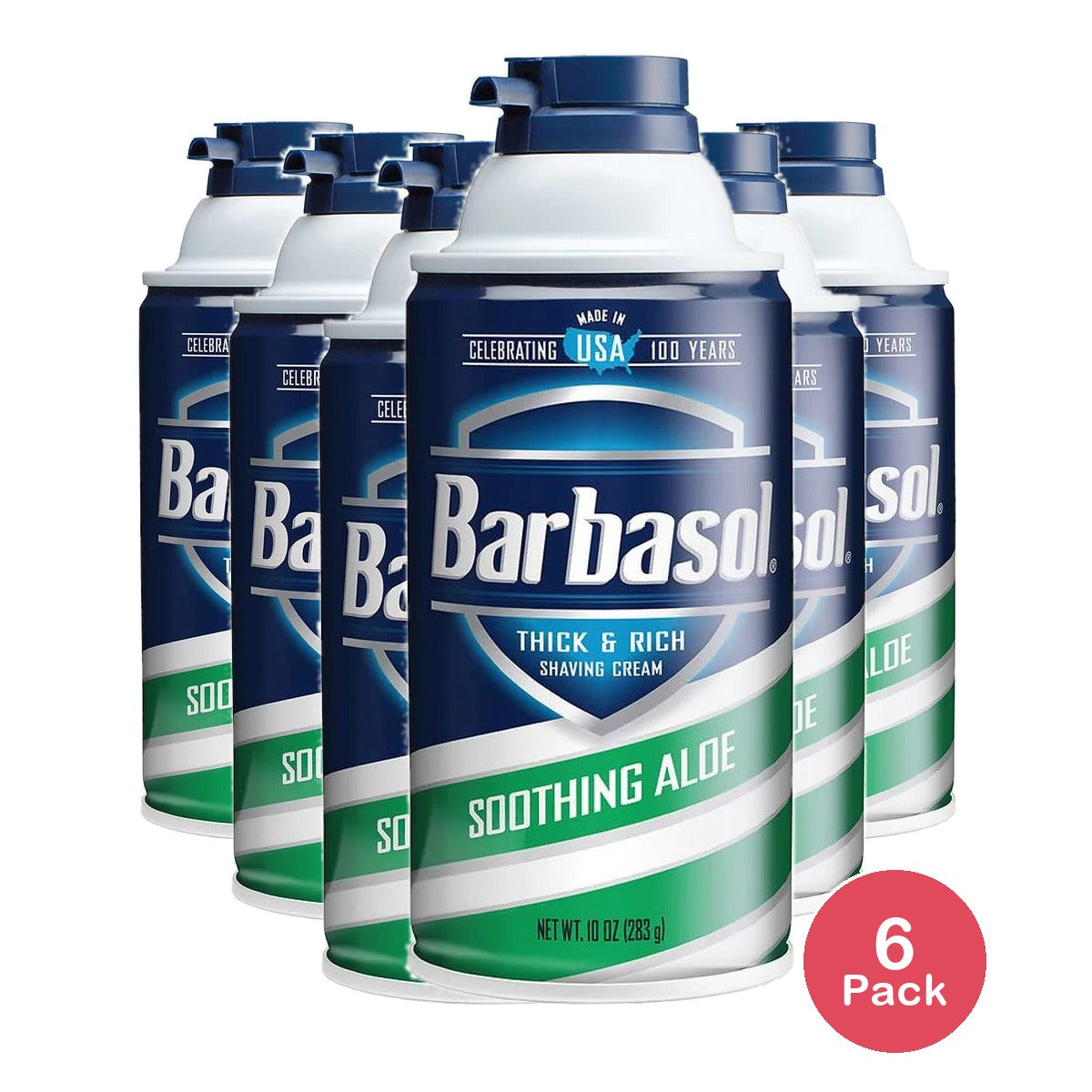 Barbasol Mens Shaving Cream Soothing Aloe 10 Oz (Pack of 6)