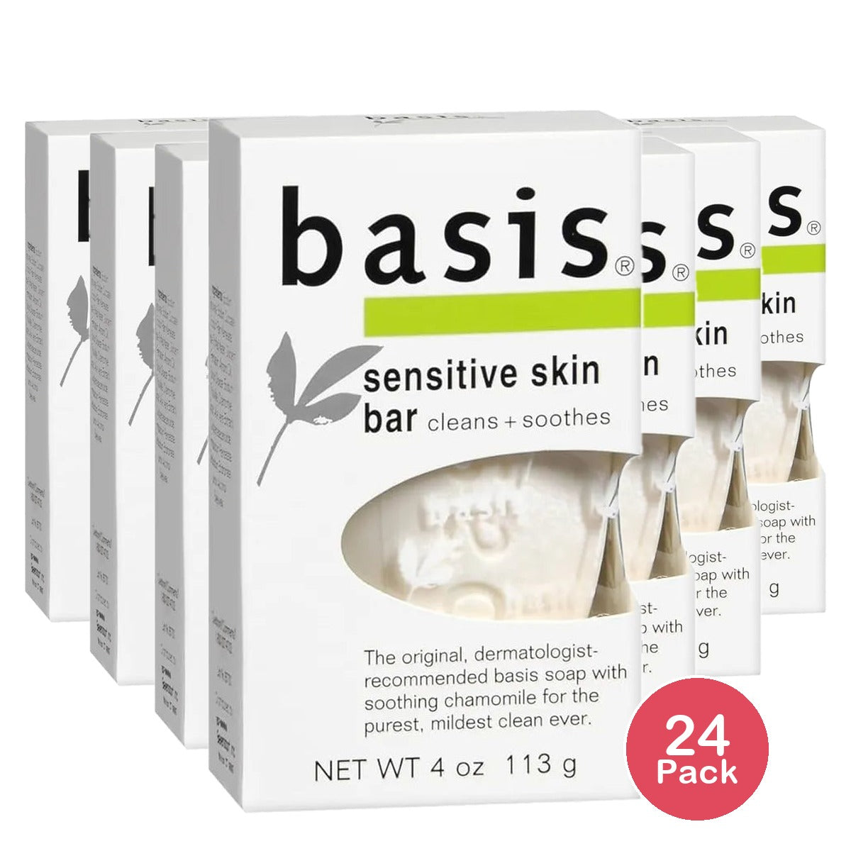 Basis Sensitive Skin Bar Soap 4Oz (Pack of 24)