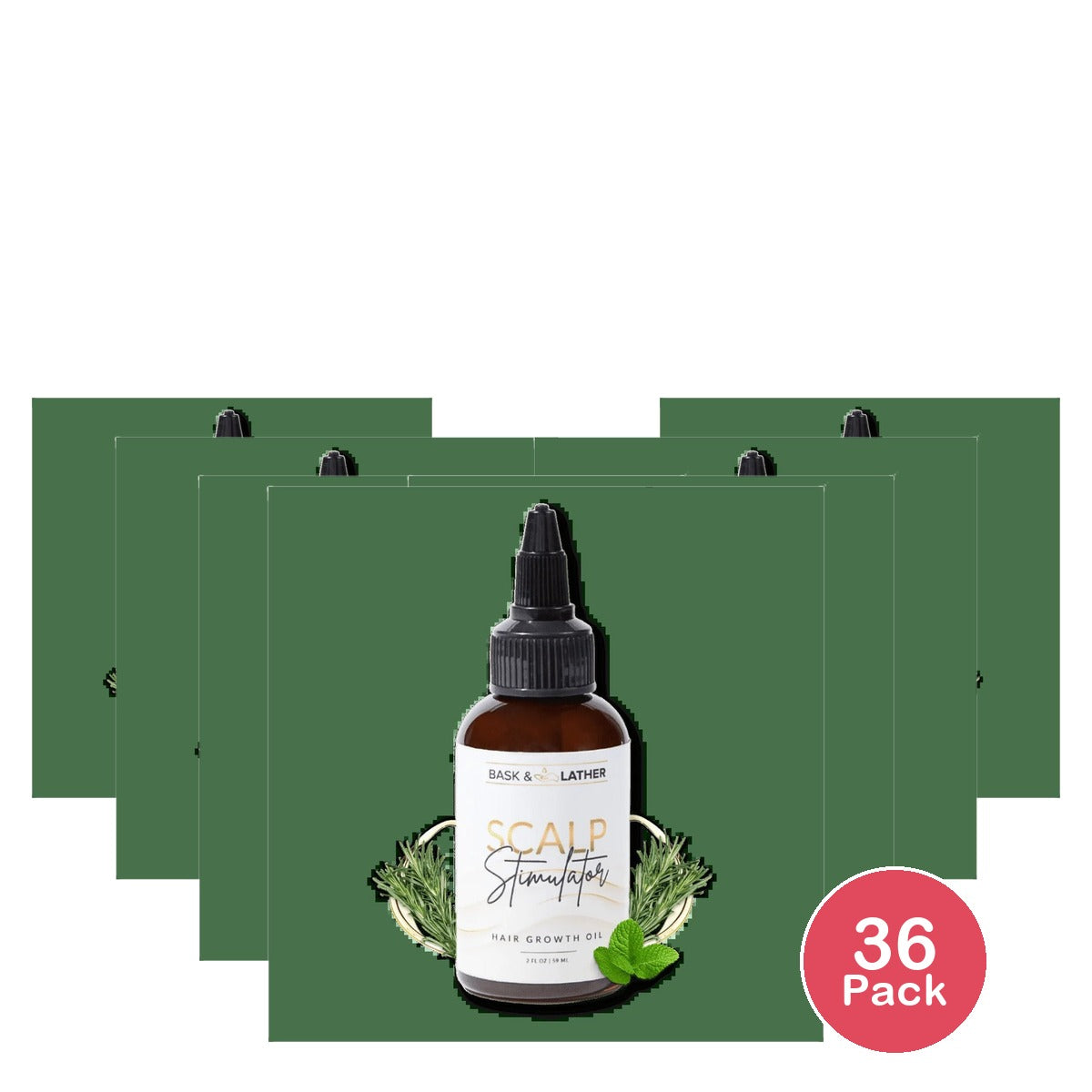 Bask & Lather Scalp Stimulator Hair Growth Oil 2 Oz (Pack of 36)