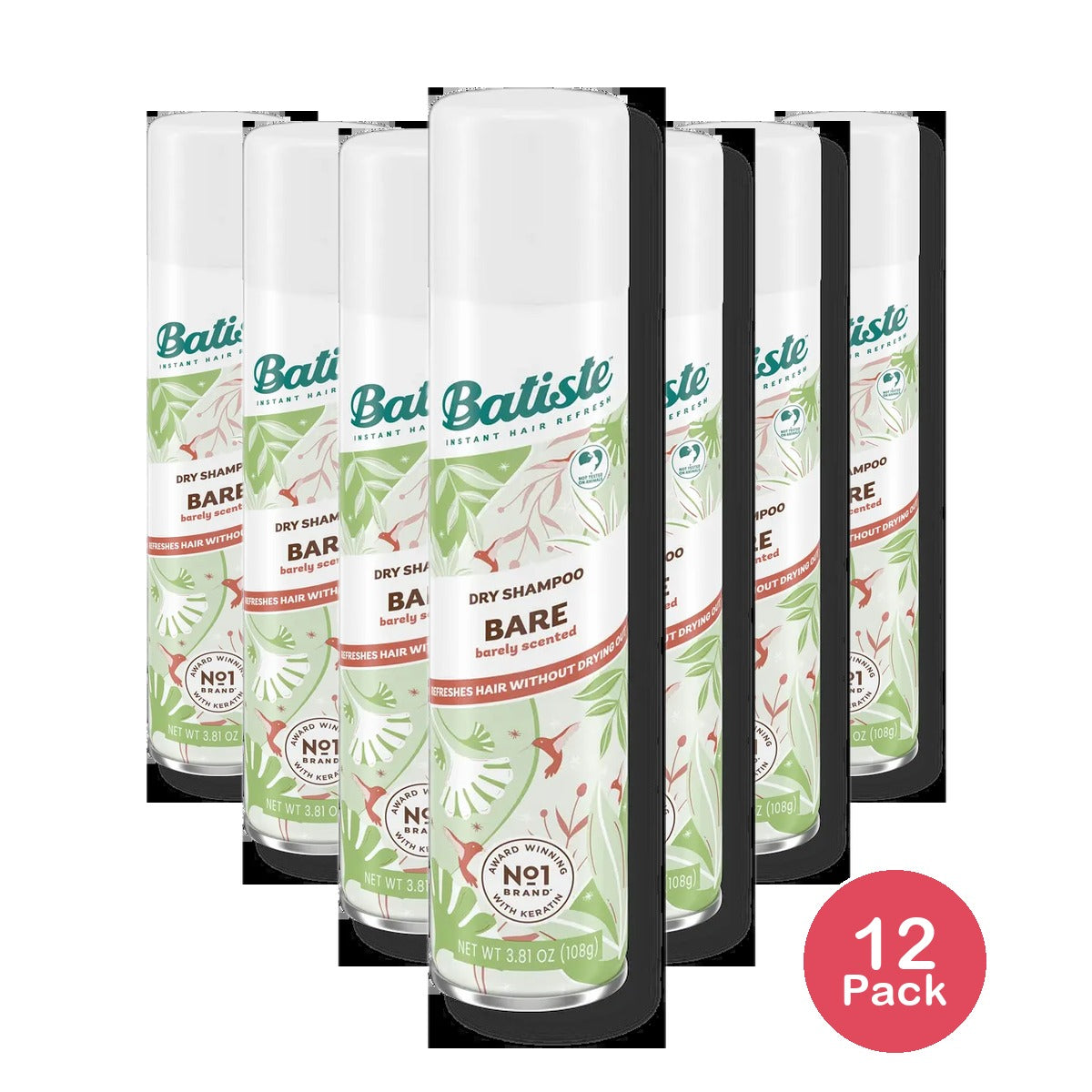 Batiste Bare Dry Shampoo Barely Scented 3.81 Oz (Pack of 12)