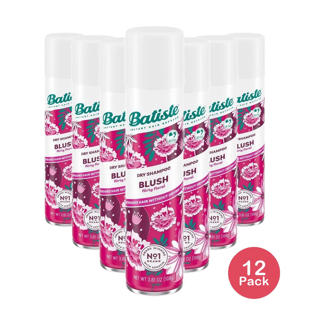 Batiste Dry Shampoo Blush Fragrance 3.81Oz (Pack of 12)