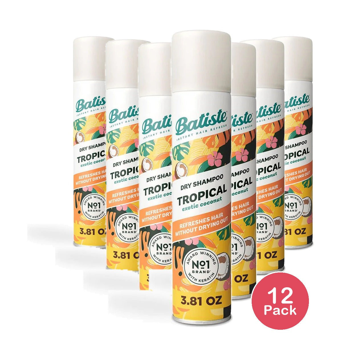 Batiste Tropical Dry Shampoo 3.81 Oz (Pack of 12)