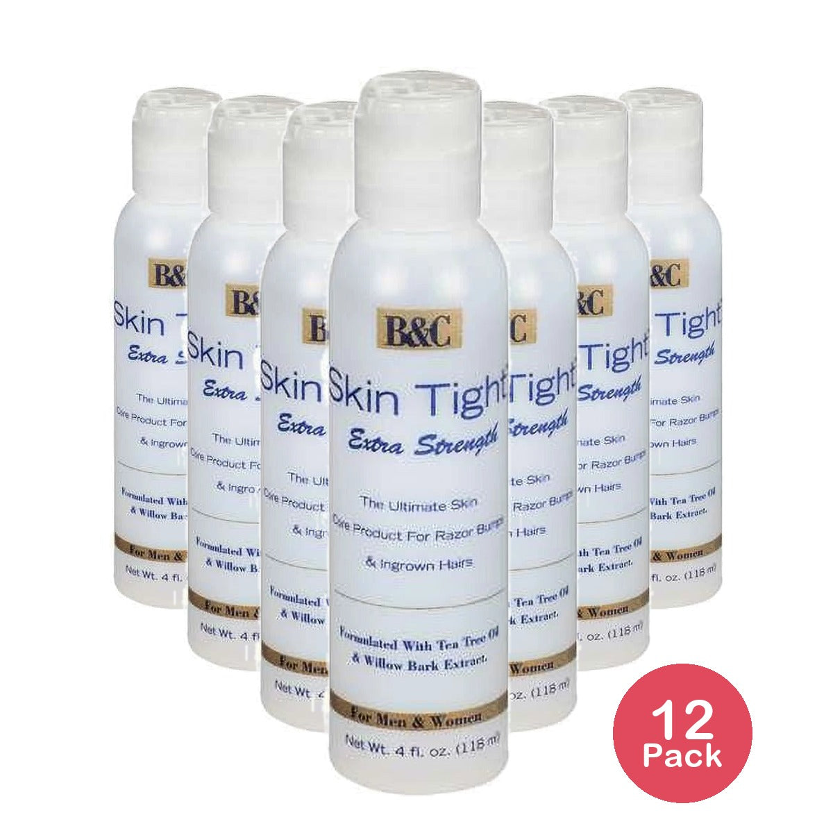 B&C Skin Tight Razor Bump & Ingrown Hair Ointment Extra Strength 4 oz 4 fl oz (Pack of 12)