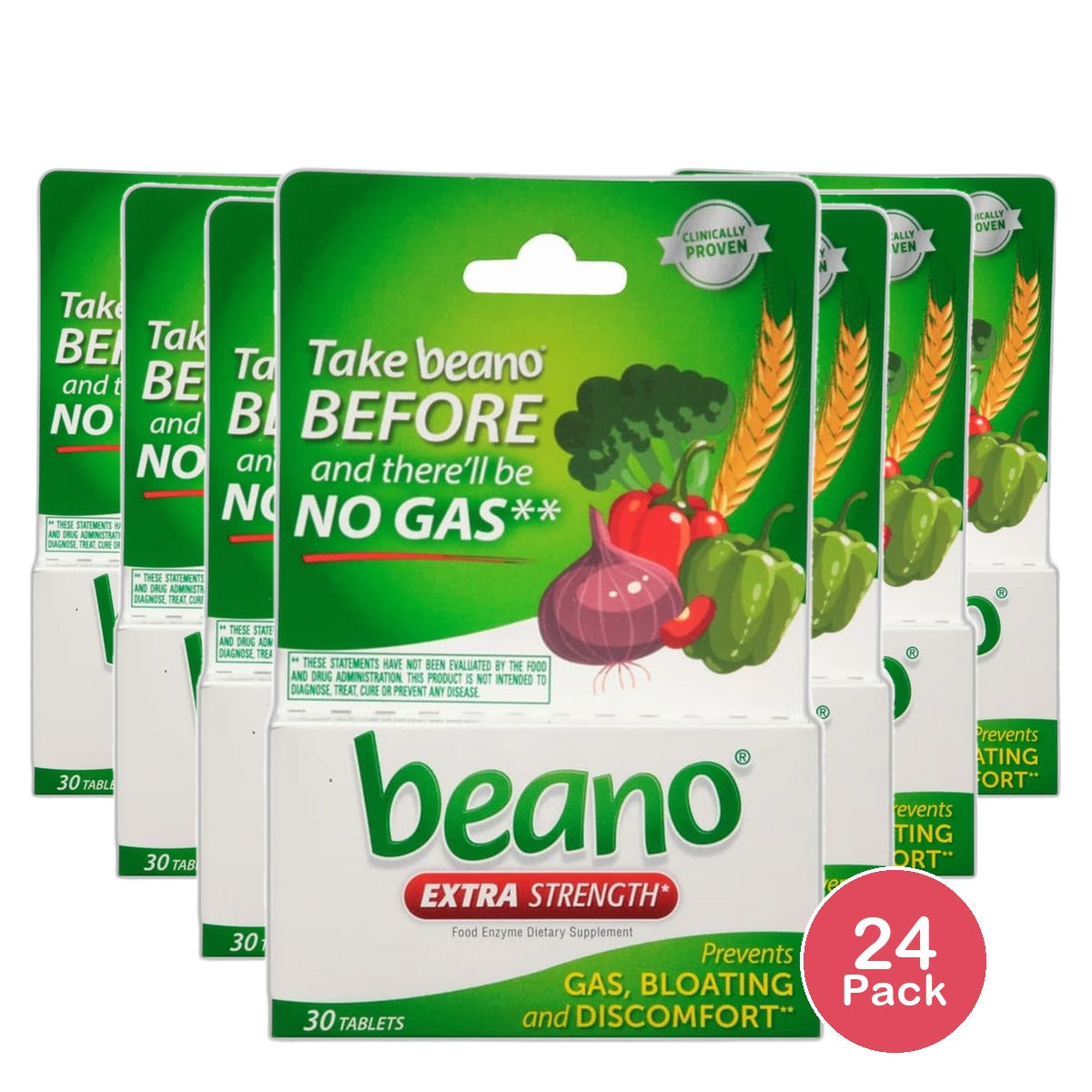 Beano Food Enzyme Dietary Supplement Tablets30 Each 0.96oz (Pack of 24)
