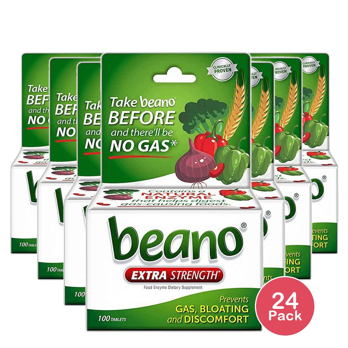 Beano Food Enzyme Supplement Tablets 2.08oz (Pack of 24)