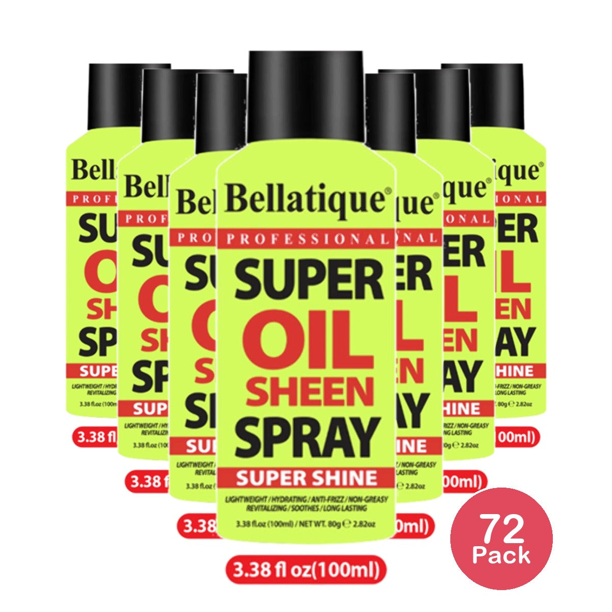 Bellatique Professional Super Oil Sheen Spray 3.38 Oz (Pack of 72)
