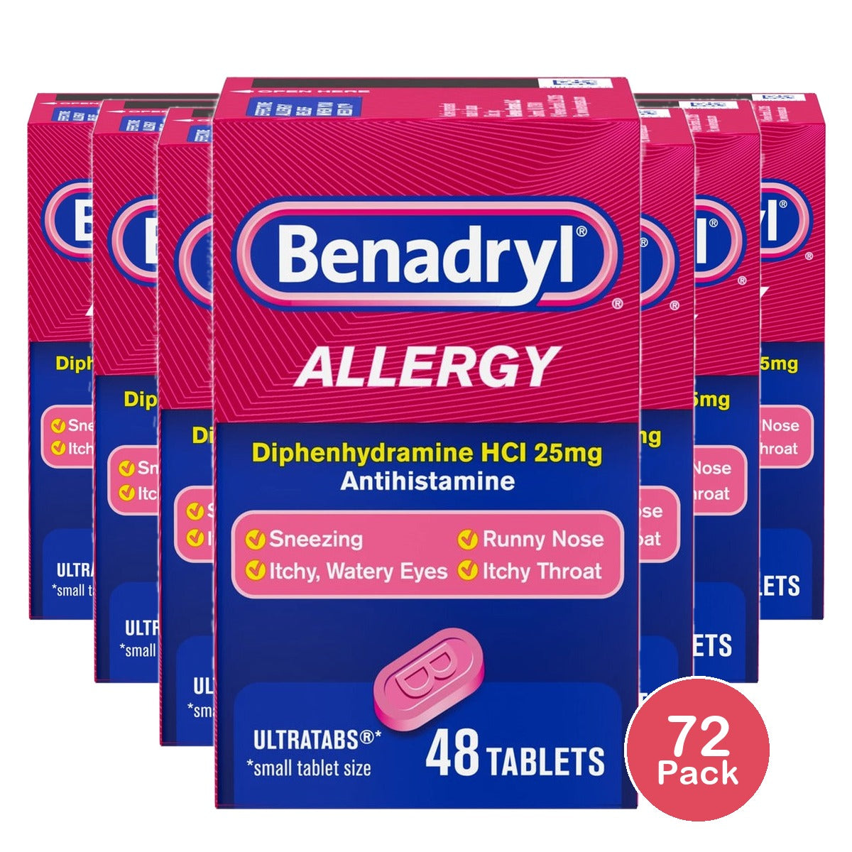 Benadryl Ultra Allergy Relief Tablets 48ct (Pack of 72)