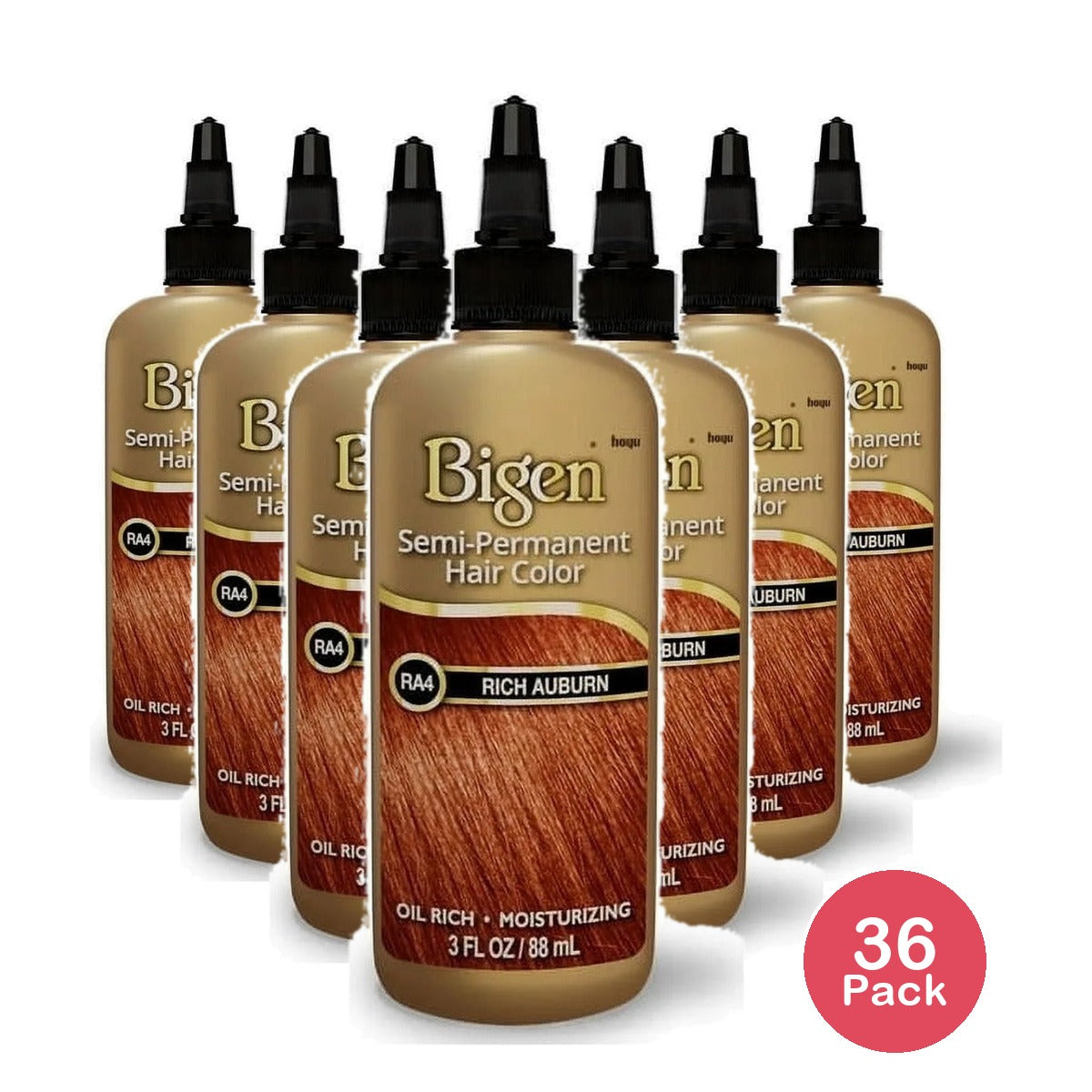 Bigen Designer Series Semi-Permanent Hair Color RA4 3 Oz (Pack of 36)