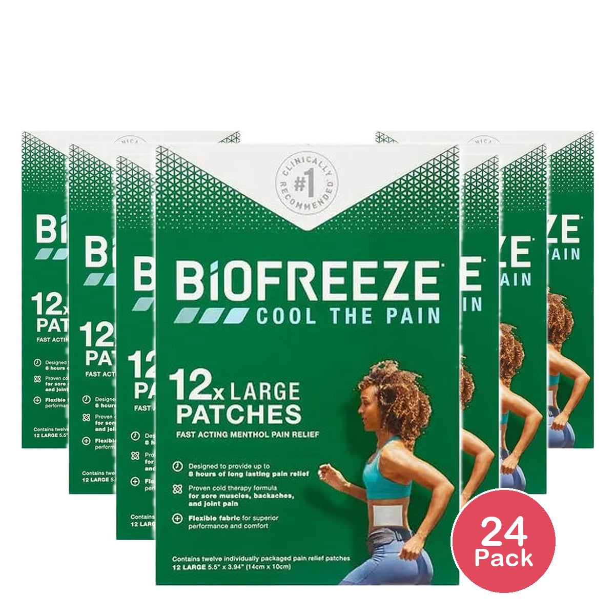 Biofreeze Large Patch 12 Count 0.35Oz (Pack Of 24)
