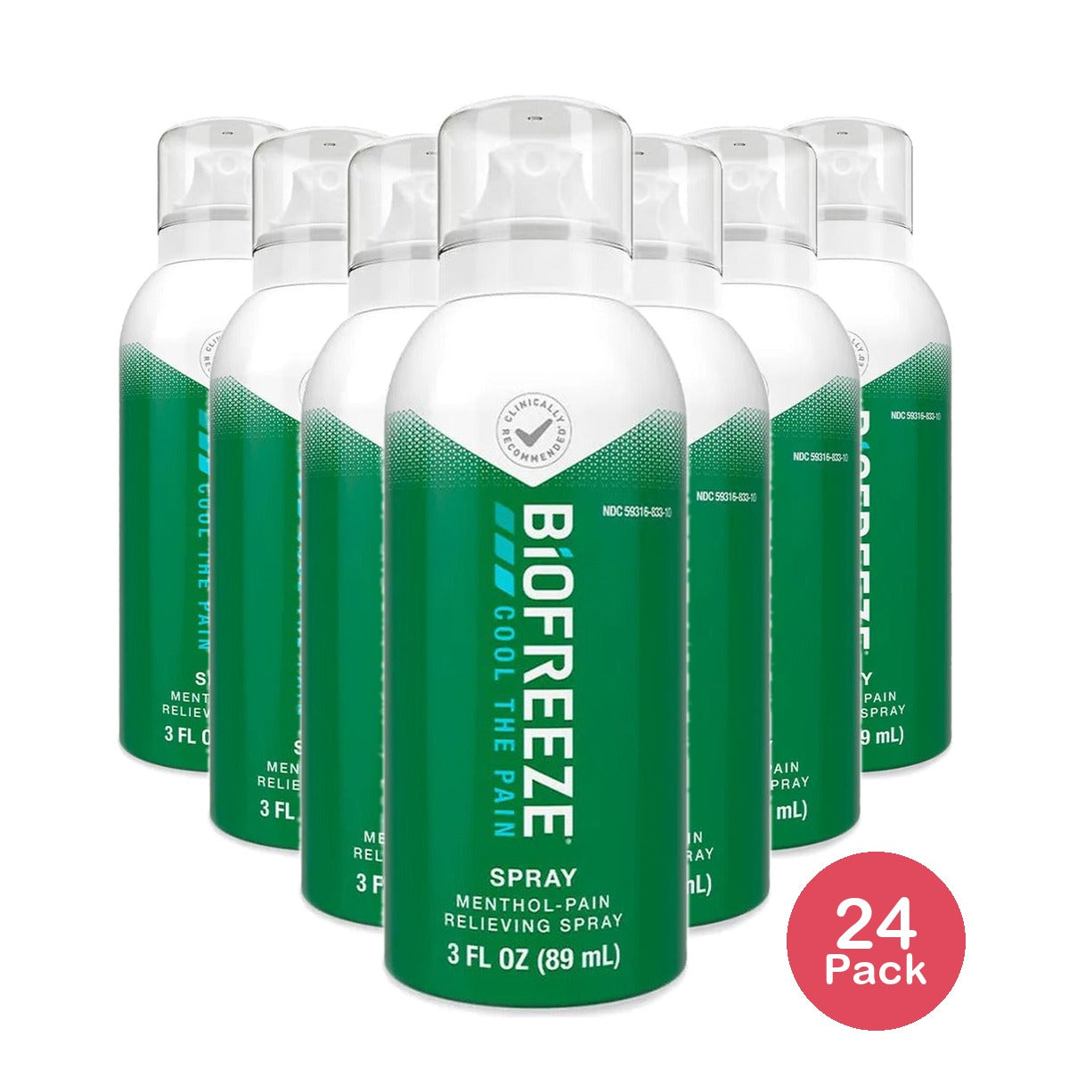 Biofreeze Pain Relieving 360 Spray 3 Oz (Pack of 24)
