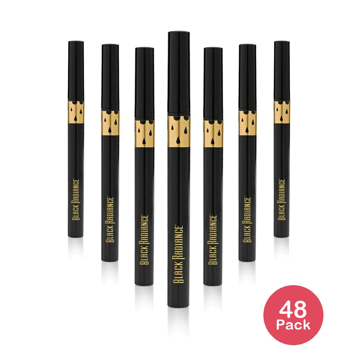 Black Radiance Fine Line Waterproof Liquid Eyeliner Pen Black Velvet - 0.033oz (Pack of 48)