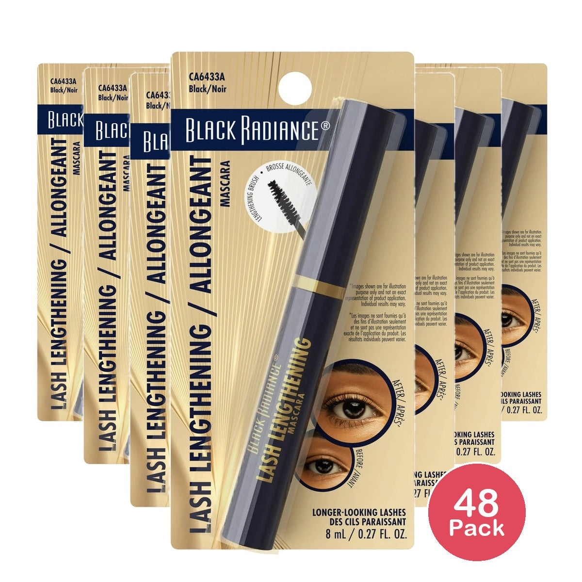 Black Radiance Lash Lengthening Mascara - 0.27 fl oz (Pack of 48)