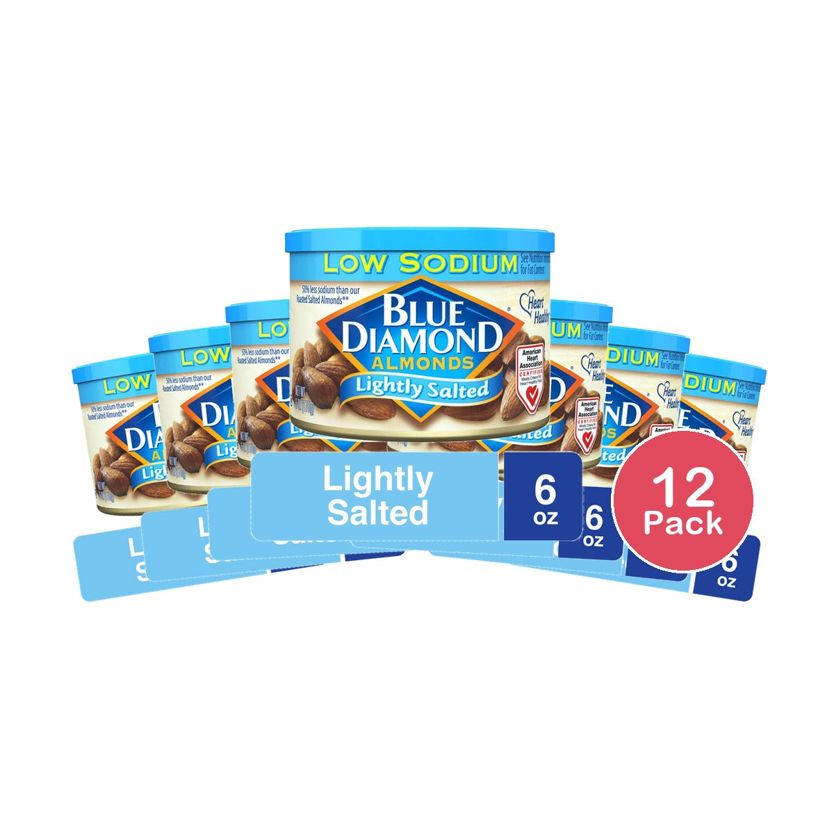 Blue Diamond Almonds Lightly Salted - 6 OZ(Pack of 12)