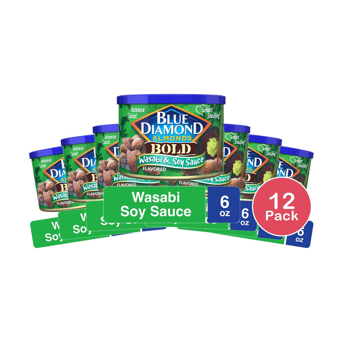 Blue Diamond Almonds Wasabi & Soy Sauce 6OZ (Pack of 12)