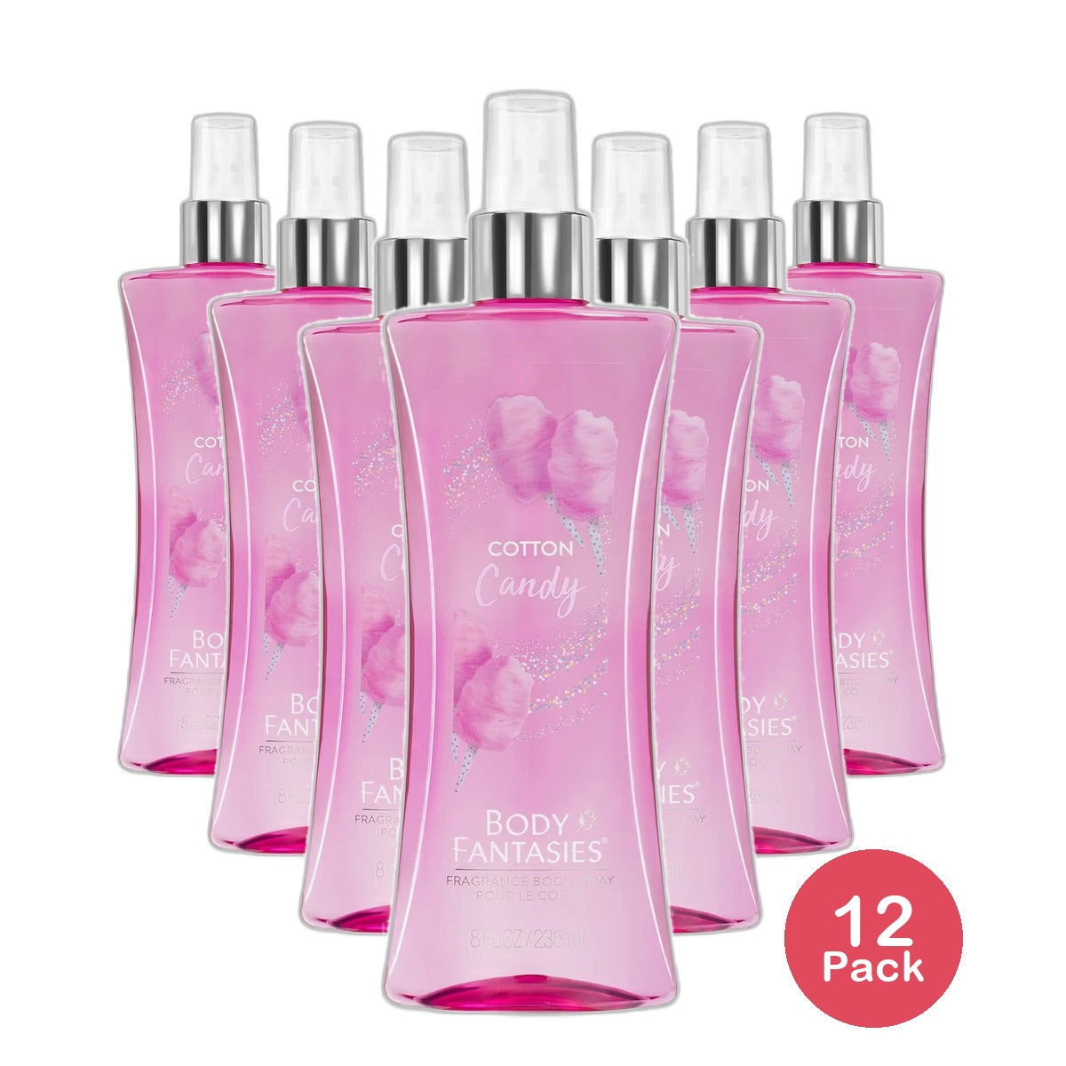 Body Fantasies Signature Fragrance Cotton Candy Body Spray 8Oz (Pack of 12)