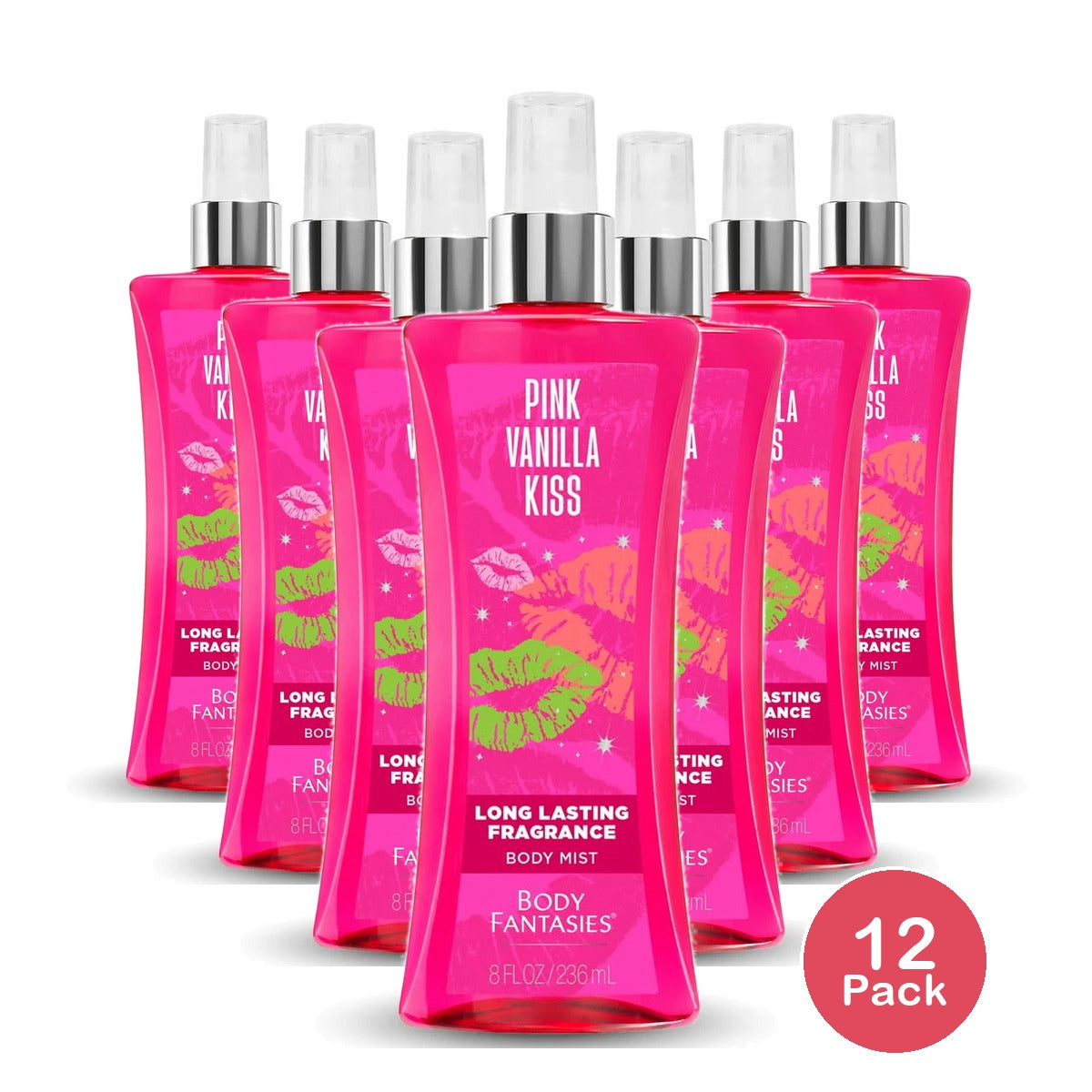 Body Fantasies Signature Pink Vanilla Kiss Fantasy Body Spray (Pack of 12) 8 Fl. Oz