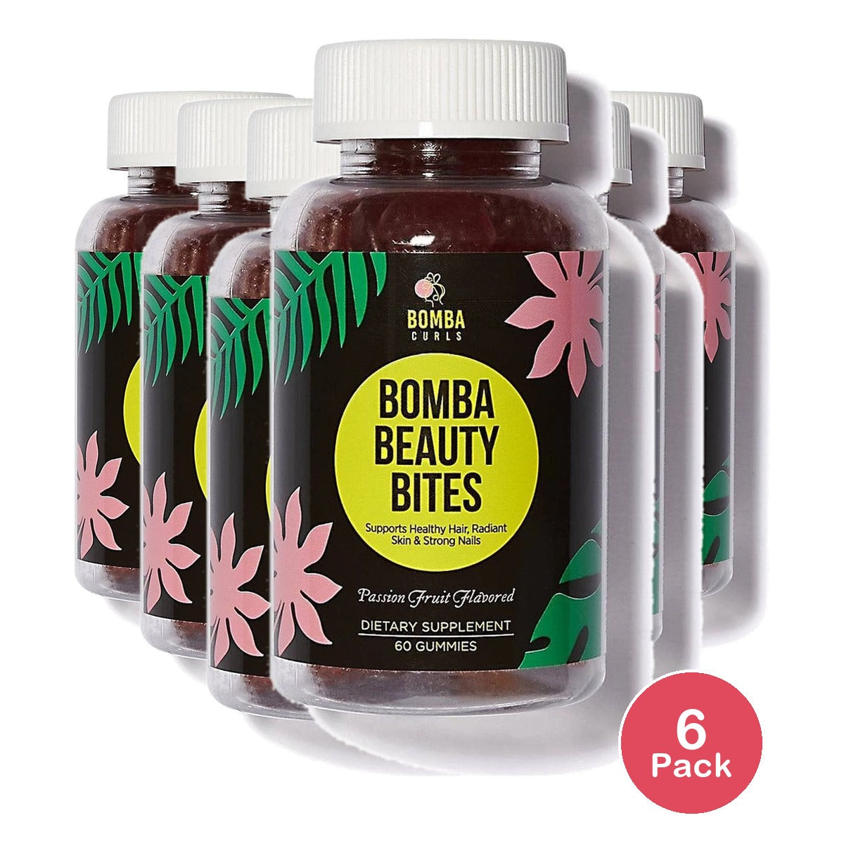 Bomba Curls Beauty Bites 60 Count (Pack of 6)