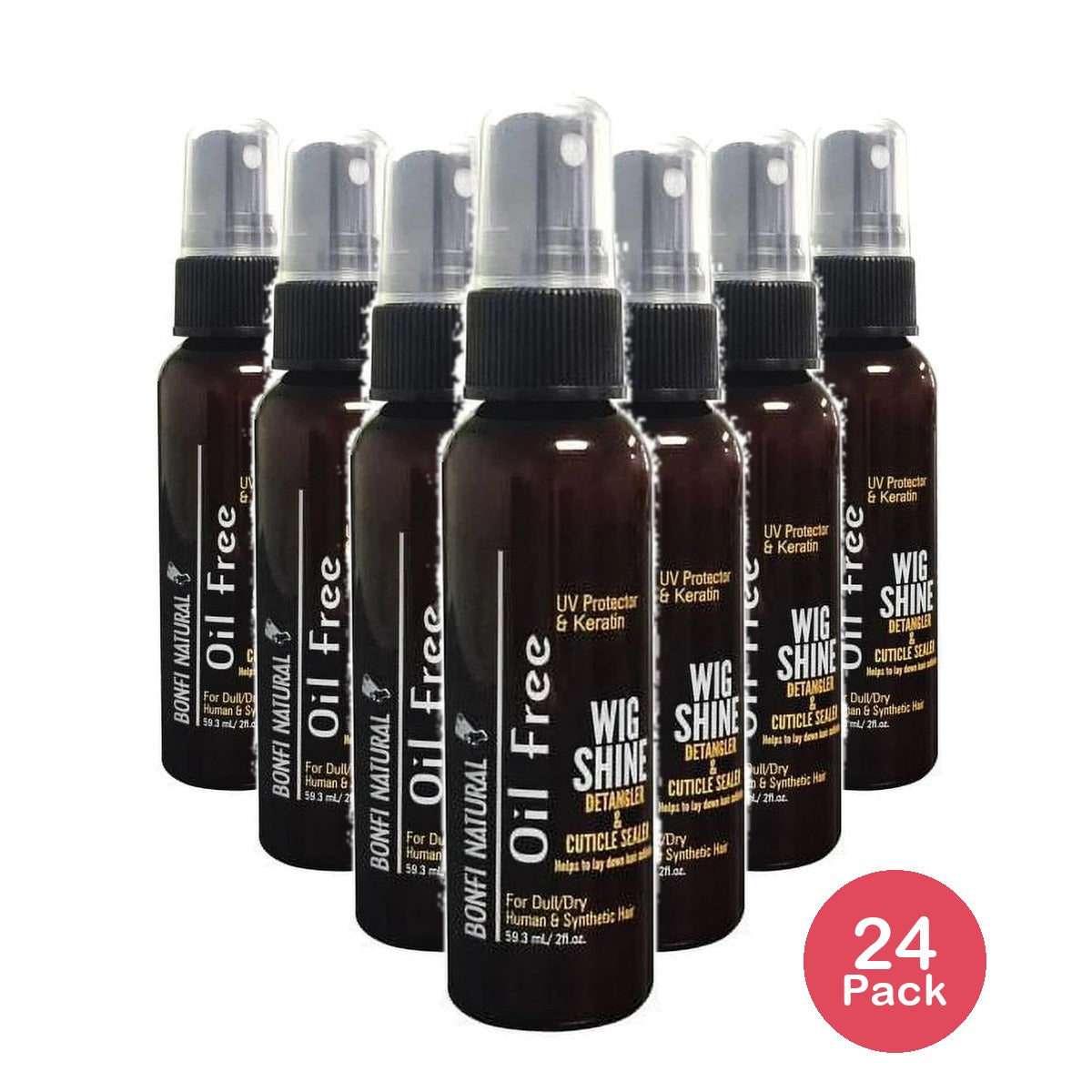 Bonfi Natural Bonfi Oilwig Shine Detangler & Cuticle Sealer 2. Oz (Pack of 24)