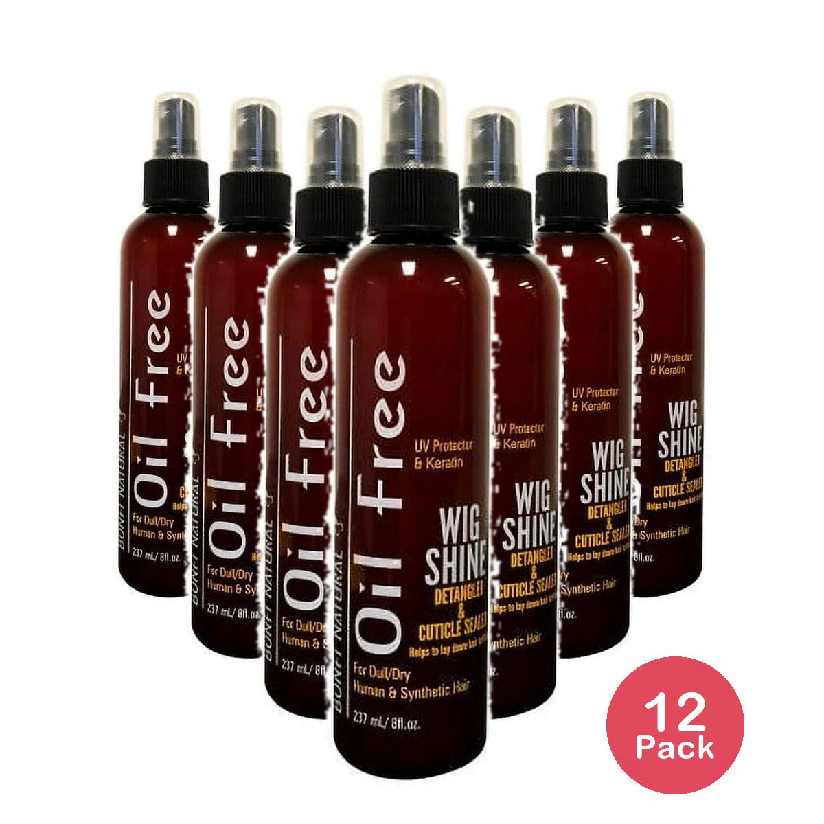 Bonfi Natural Bonfi Oilwig Shine Detangler & Cuticle Sealer 8. Oz (Pack of 12)