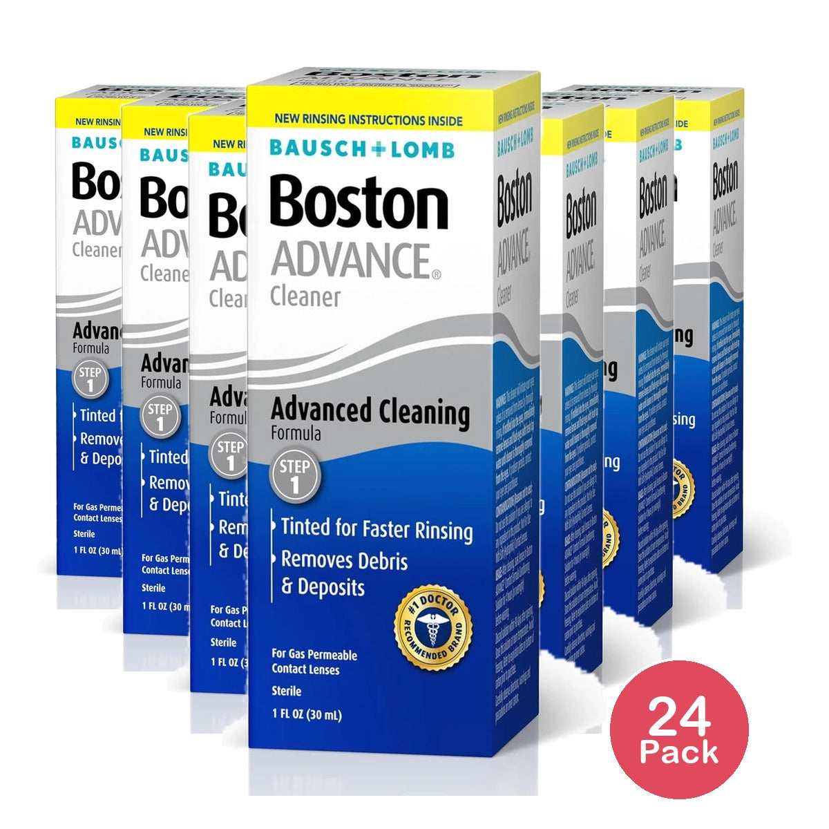 Boston ADVANCE Cleaner Contact Lens Solution for Rigid Gas Permeable Lenses – 1 Oz (Pack of 24)