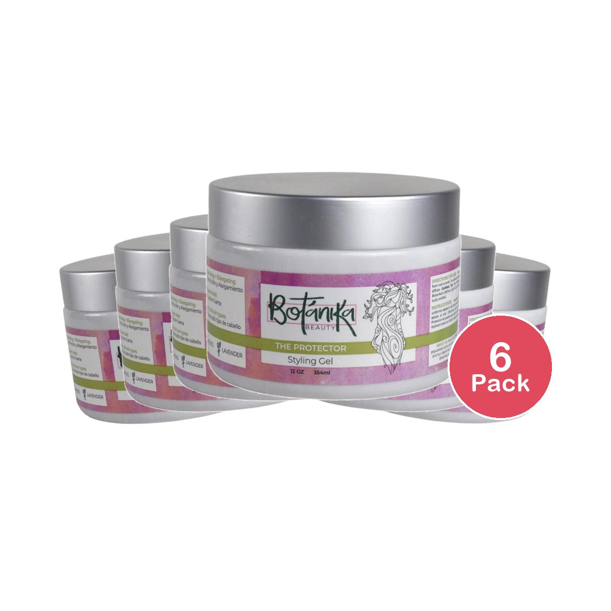 Botanika Beauty The Protector Shine Enhancing Hair Styling Gel with Lavender 12 Fl. Oz (Pack of 6)