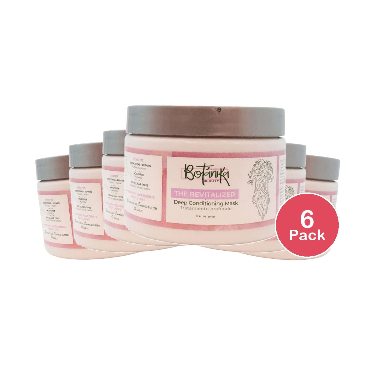 Botanika Beauty The Revitalizer Deep Conditioning Mask – 12 Fl. Oz (Pack of 6)