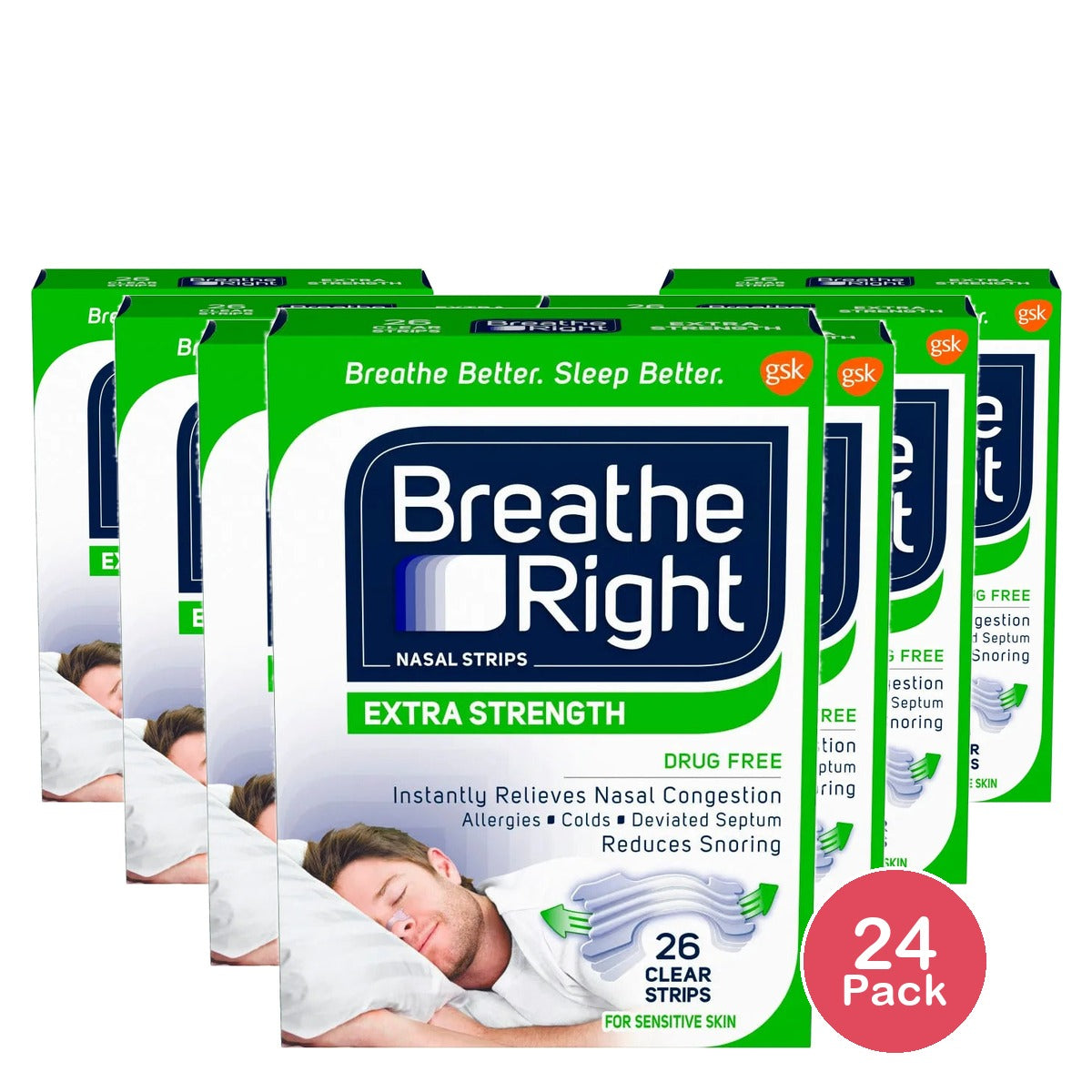 Breathe Right Extra Strength Clear Nasal Strips0.71oz (Pack of 24)