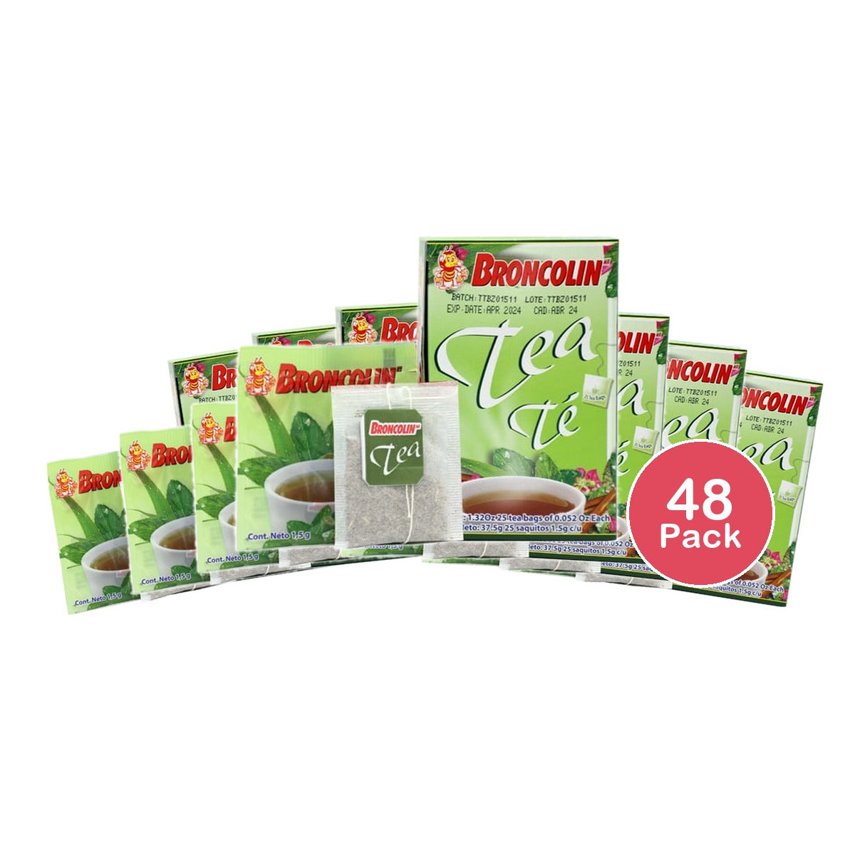 Broncolin Tea Eucalyptus Herbal 1.32 Oz (Pack of 48)