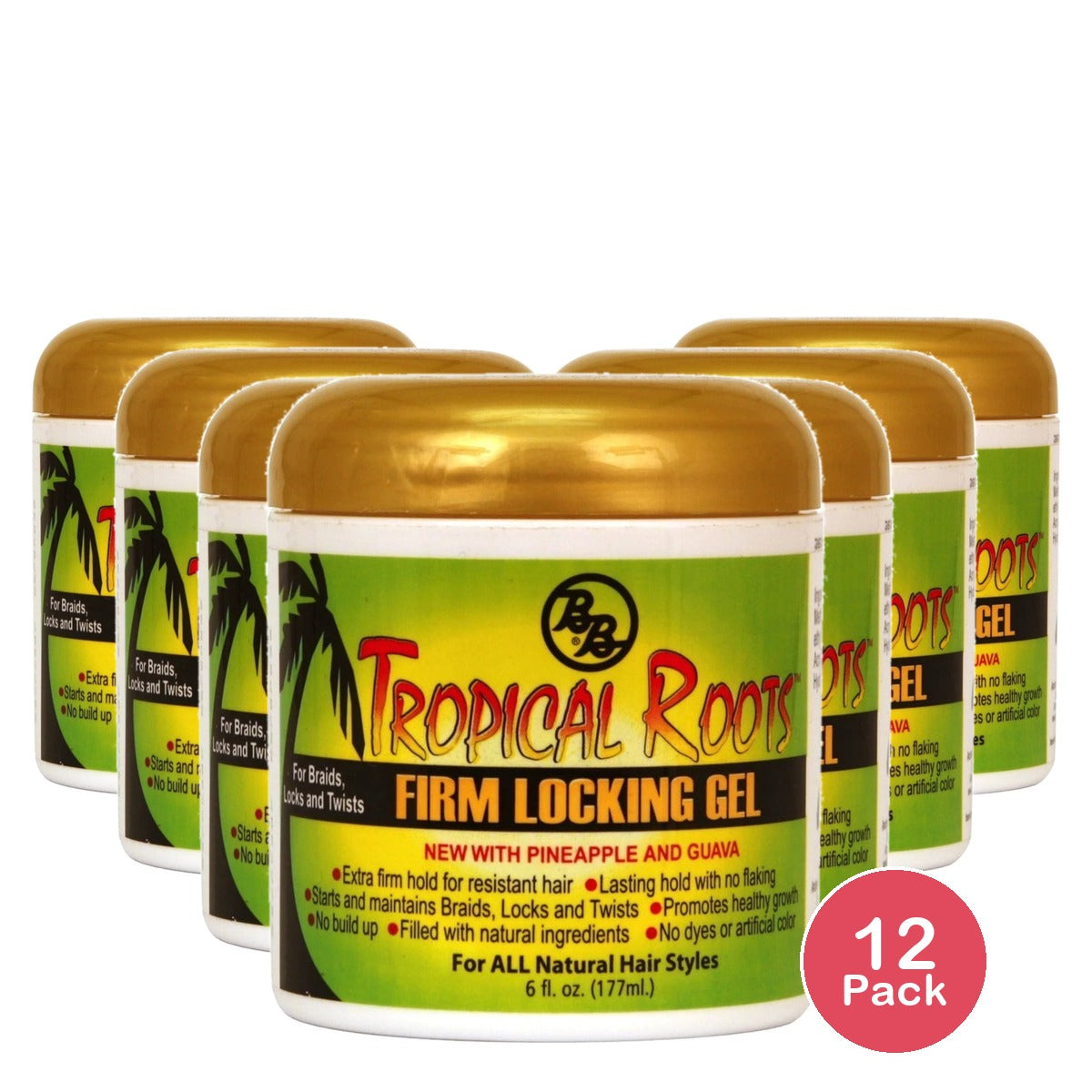 Bronner Bros BB Tropical Roots Locking Gel Frizz Free Female 6 Fl. Oz (Pack of 12)