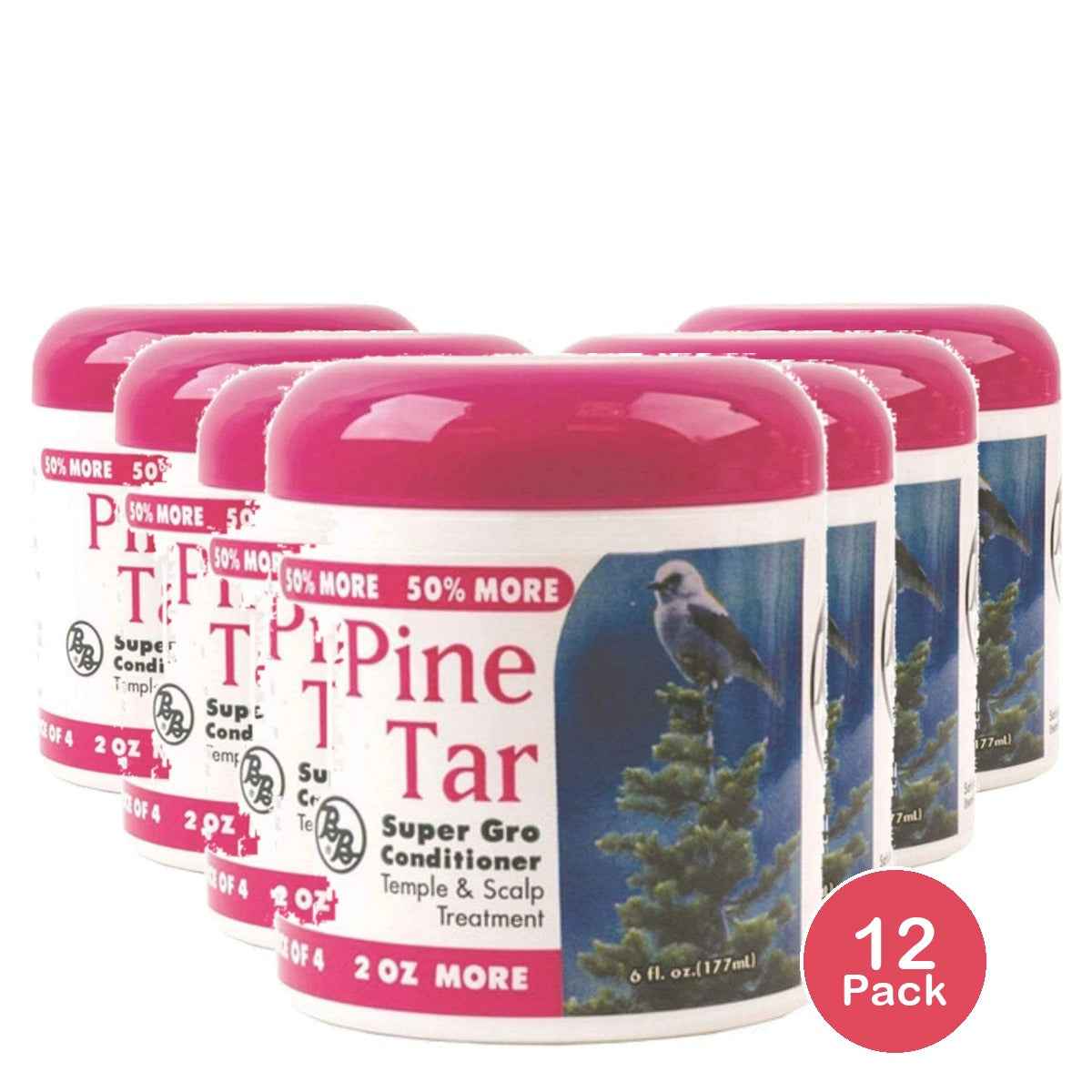 Bronner Brothers Pine Tar Super Gro Conditioner 6 oz 6 Fl. Oz (Pack of 12)