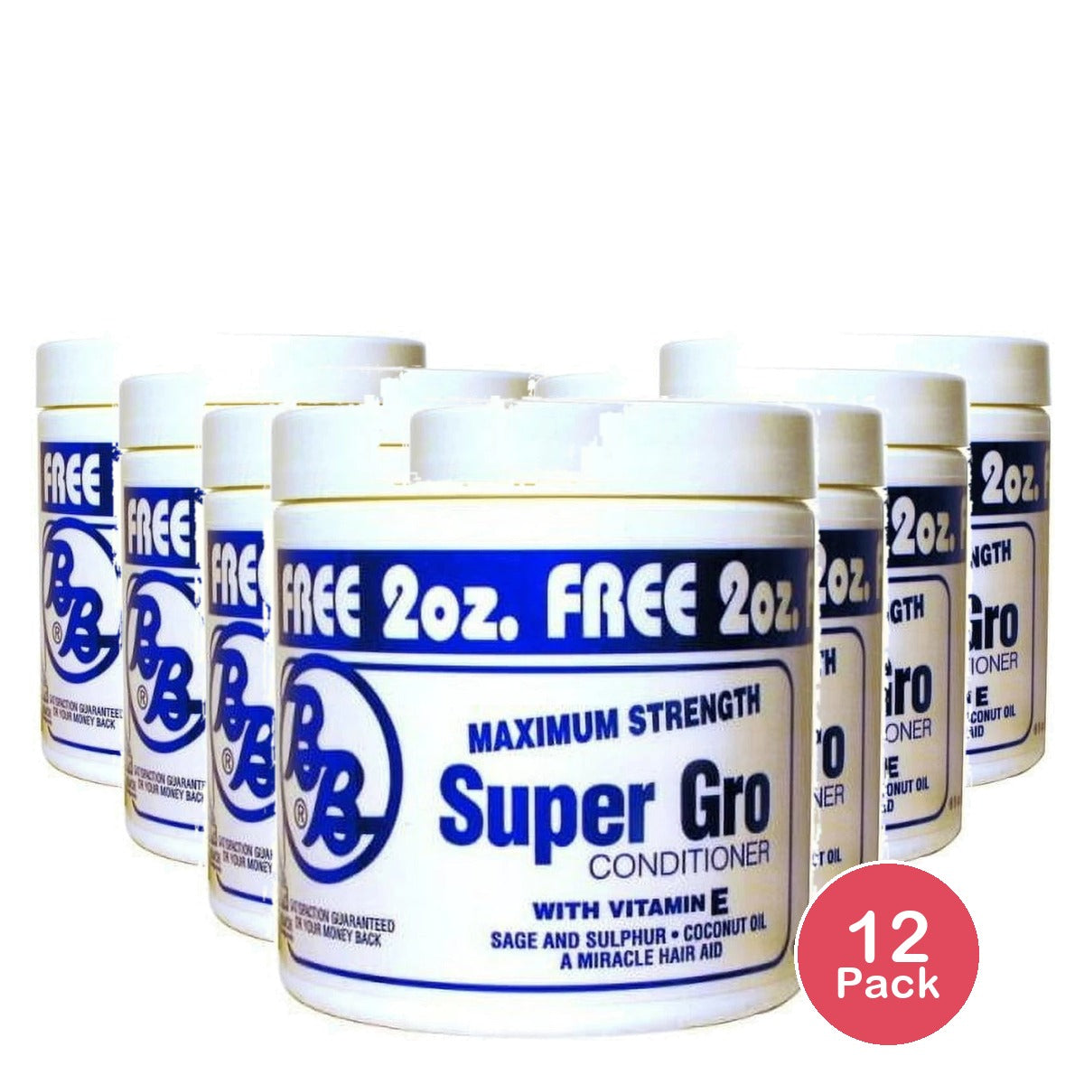Bronner Brothers Super Gro Scalp Care Daily Conditioner with Coconut oil & Vitam 6 Fl. Oz (Pack of 12)