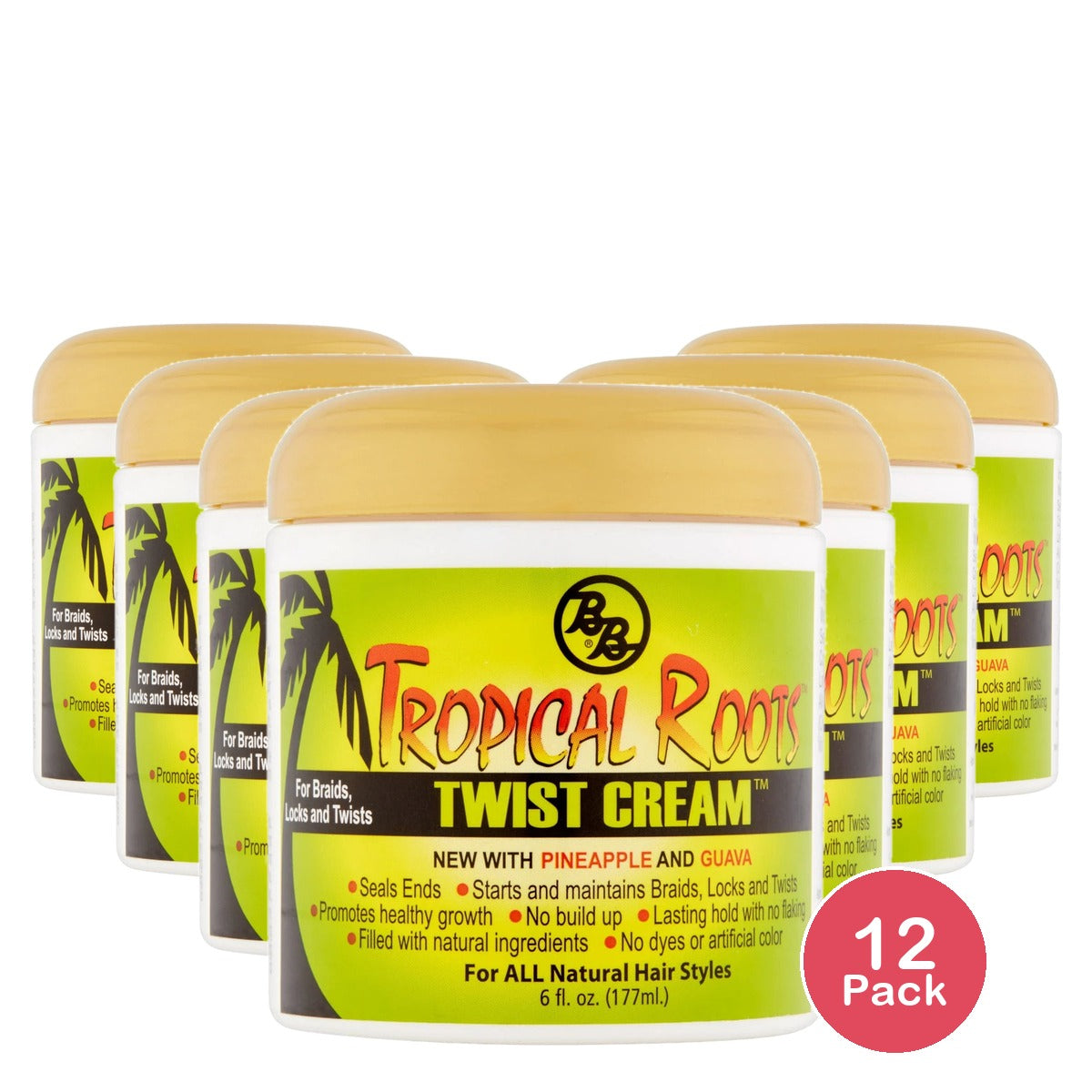 Bronner Brothers Tropical Roots Twist Cream 6 Fl. Oz (Pack of 12)