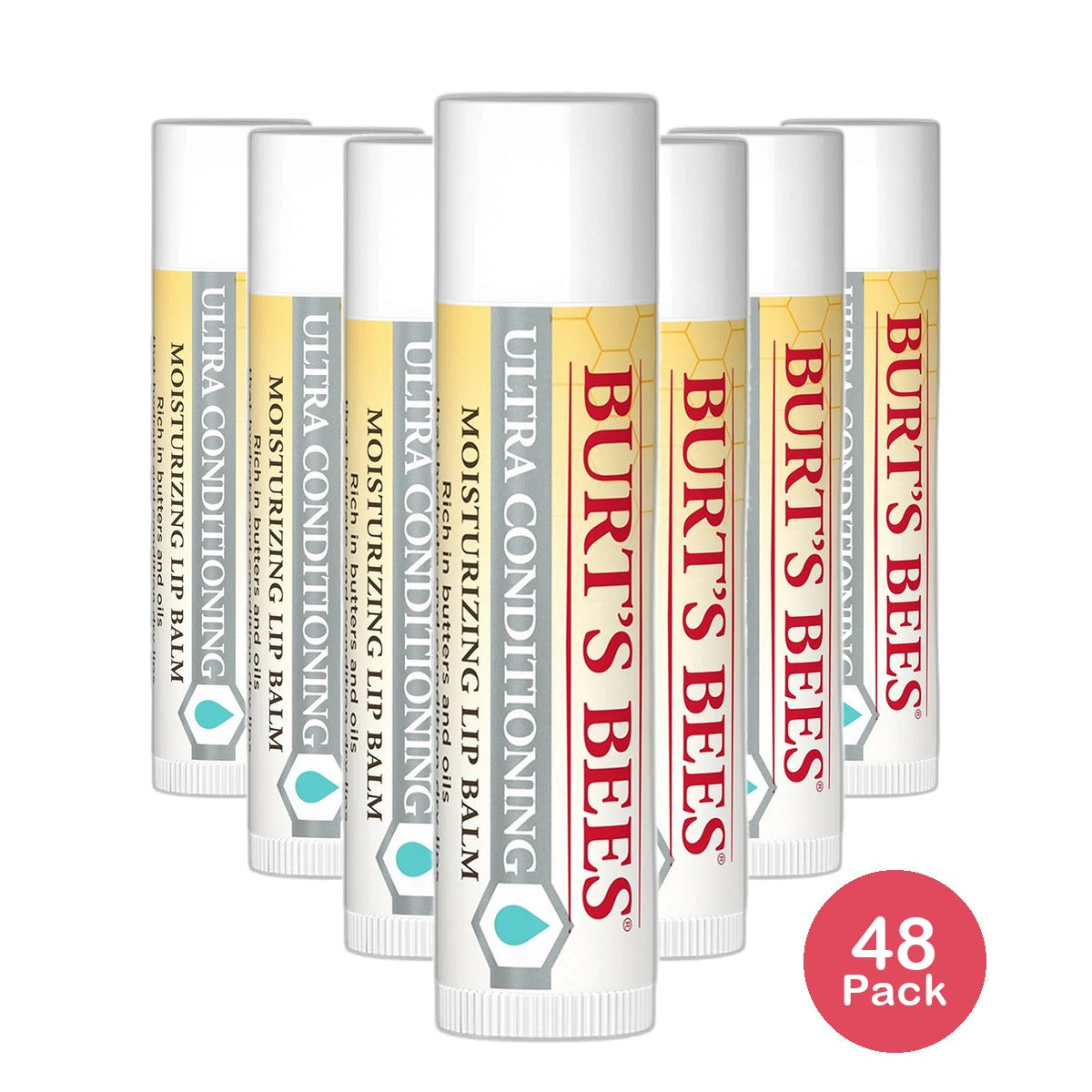 Burts Bees 100% Natural Origin Moisturizing Lip Balm Ultra Conditioning 0.15Oz (Pack Of 48)