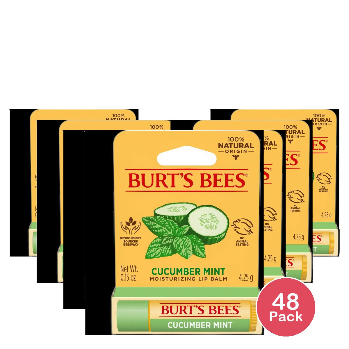 Burt'S Bees Cucumber Mint Lip Balm, 1-Pack, 0.15 Oz (Pack Of 48)