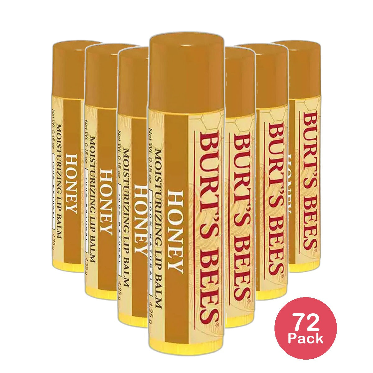 Burts Bees Moisturizing Lip Balm Honey 0.15Oz (Pack Of 72)