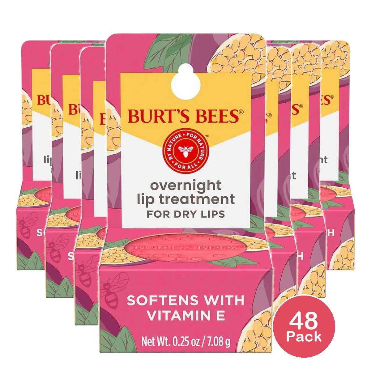 Burt's Bees Overnight Lip Mask Treatment 0.25 Oz (Pack of 48)