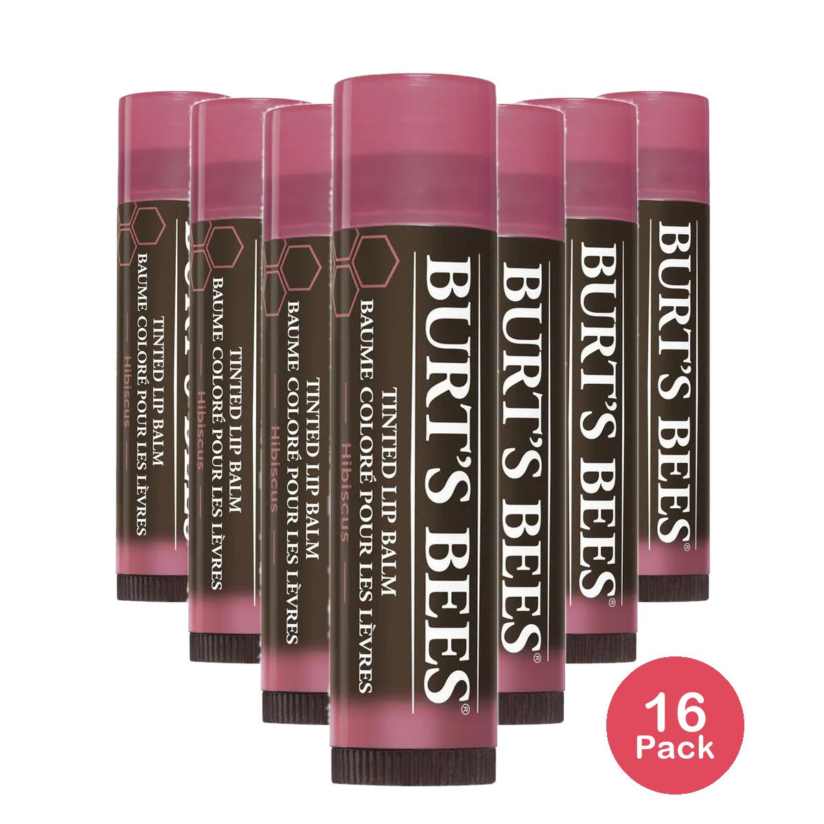 Burts Bees Tinted Lip Balm Hibiscus 0.15Oz (Pack Of 16)
