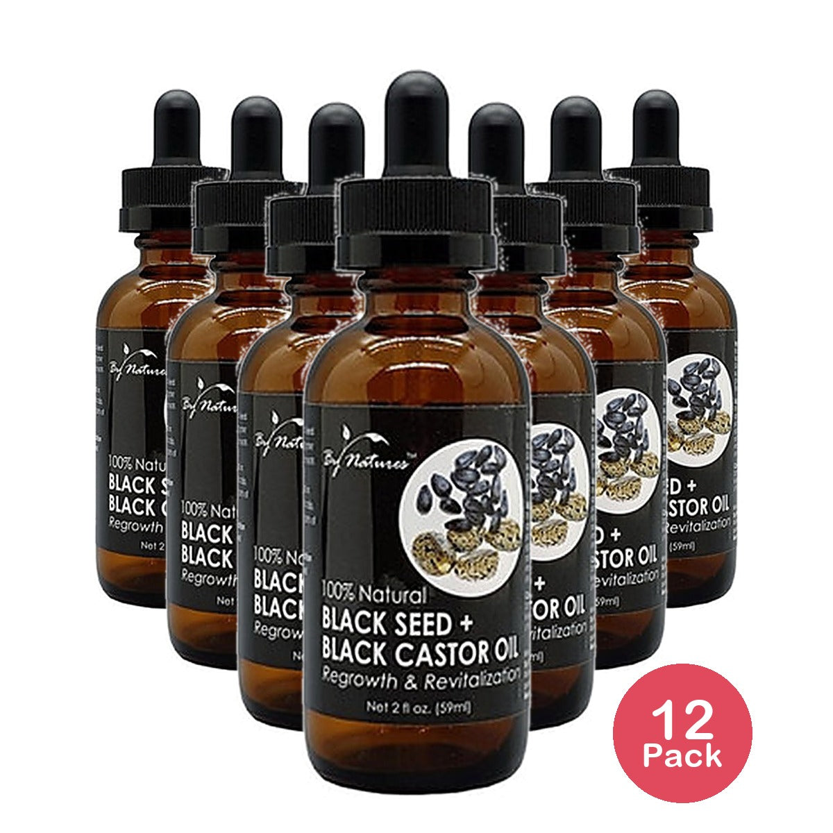 By Nature's Black Castor Black Seed Oil 2 Oz (Pack of 12)