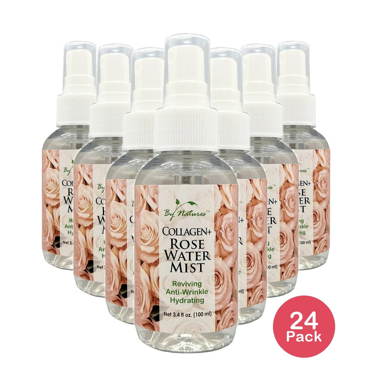 By Natures Collagen + Rose Water Mist Travel Size 3.4 oz (Pack of 24)