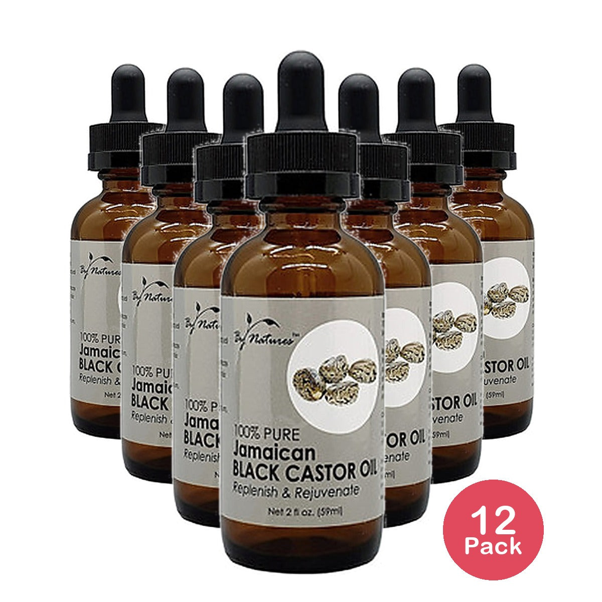 By Nature's Jamaican Black Castor Oil 2 Oz (Pack of 12)