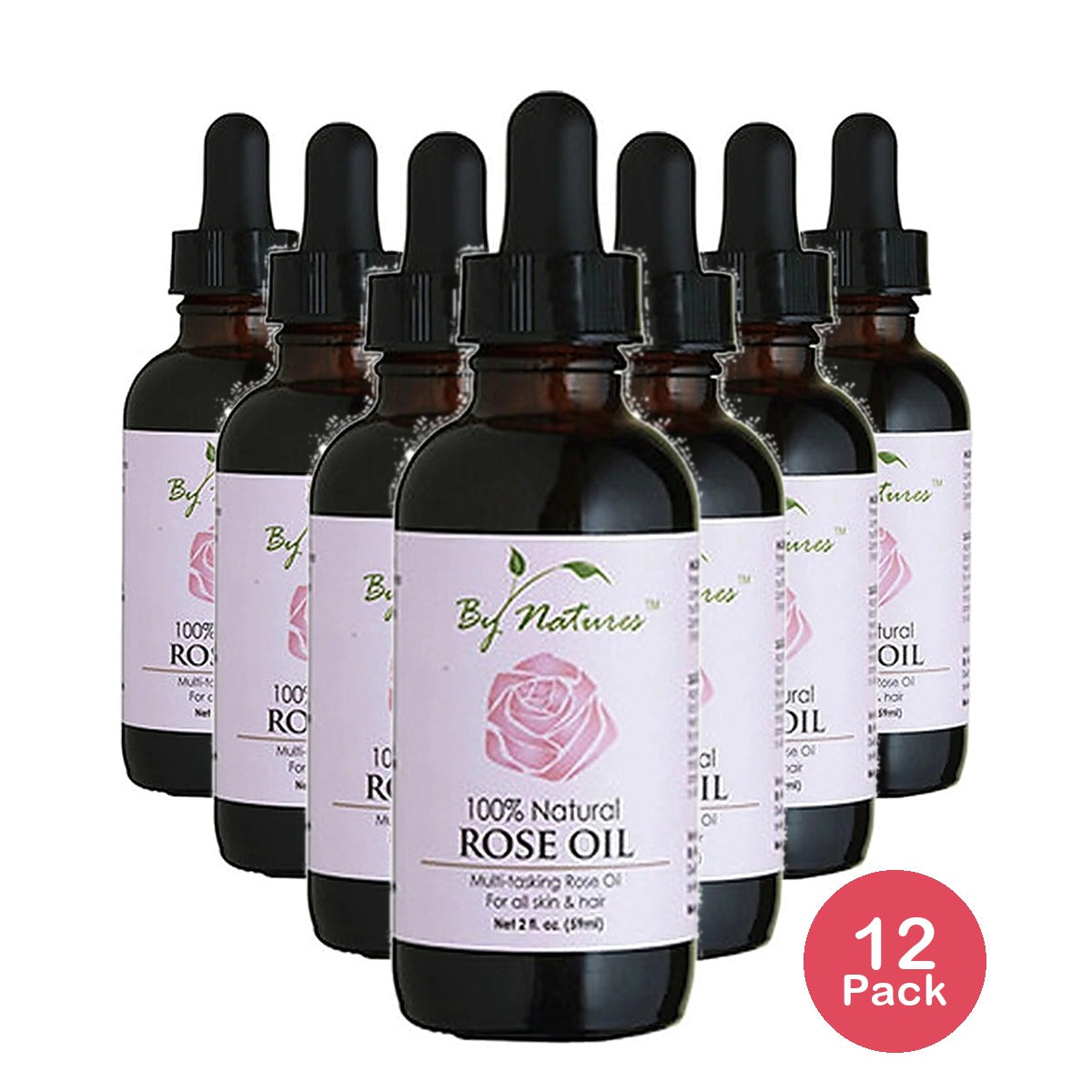 By Natures Rose Oil 2 Oz (Pack of 12)